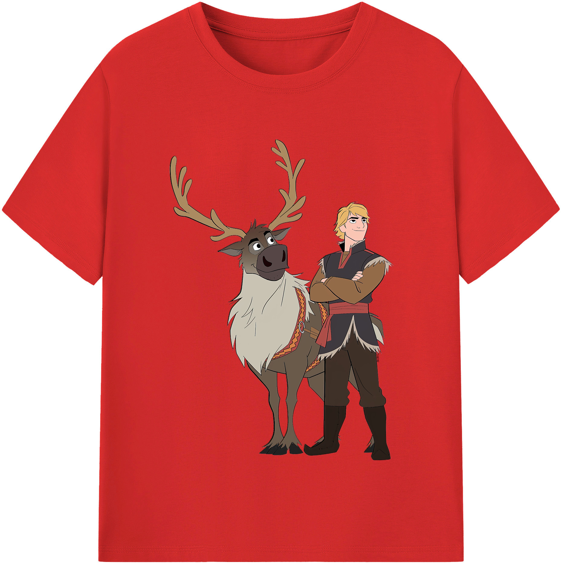 （画像用） アナと雪の女王 アンナ エルサ Frozen Anna Elsa レディースカジュアルプリントTシャツ（綿100％）
