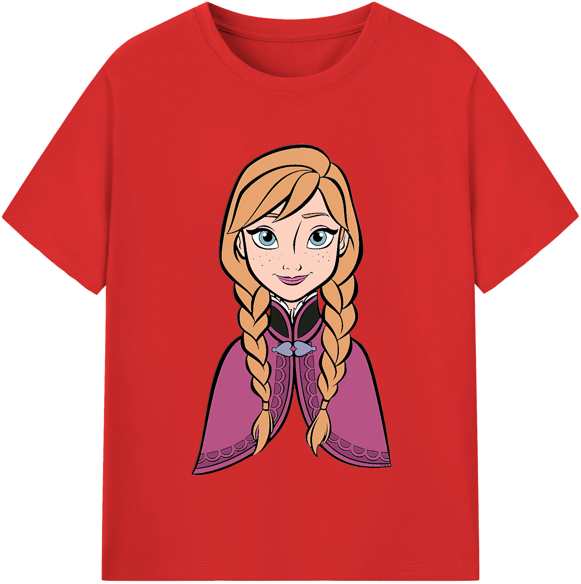 （画像用） アナと雪の女王 アンナ エルサ Frozen Anna Elsa レディースカジュアルプリントTシャツ（綿100％）