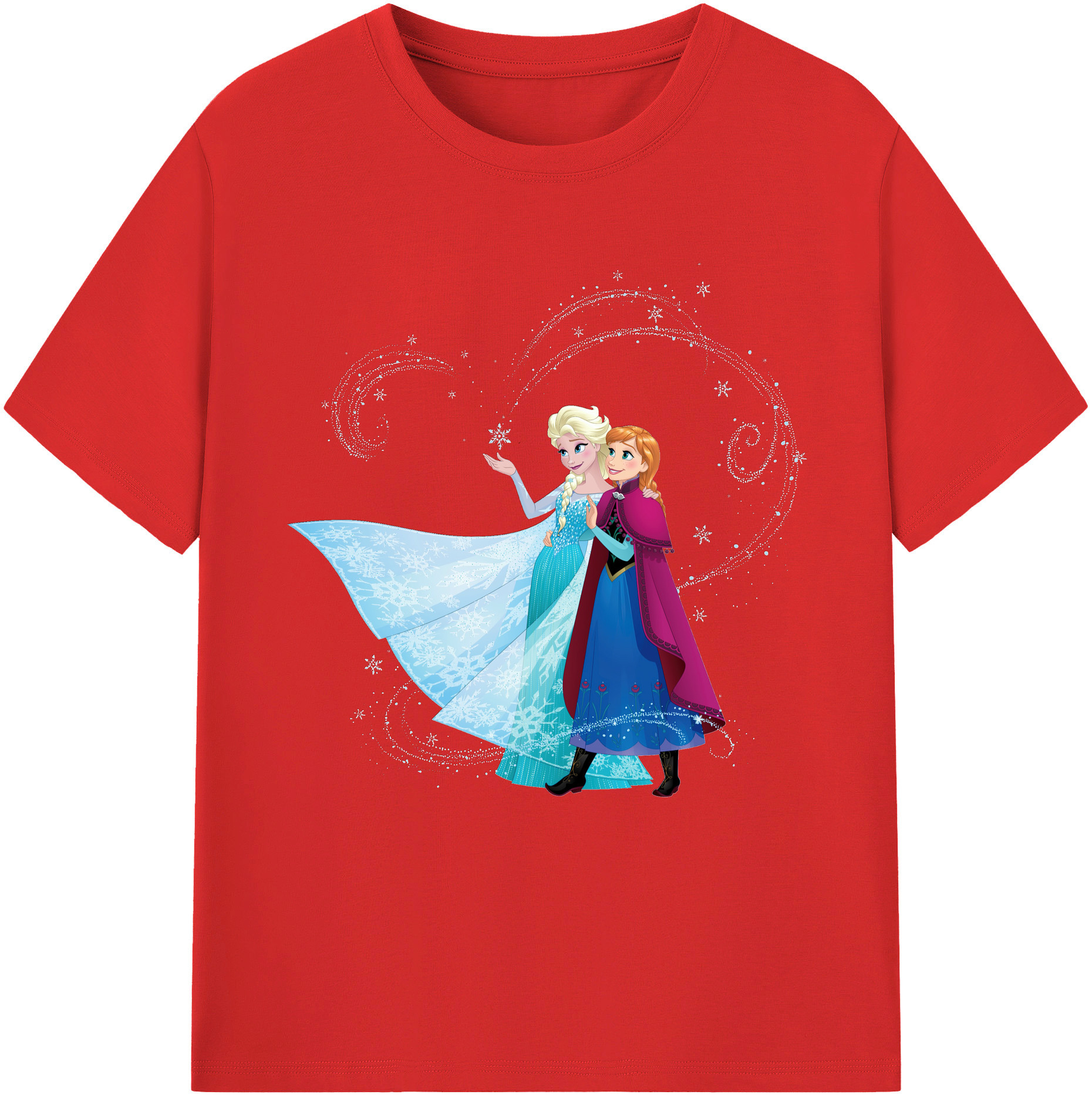 （画像用） アナと雪の女王 アンナ エルサ Frozen Anna Elsa レディースカジュアルプリントTシャツ（綿100％）