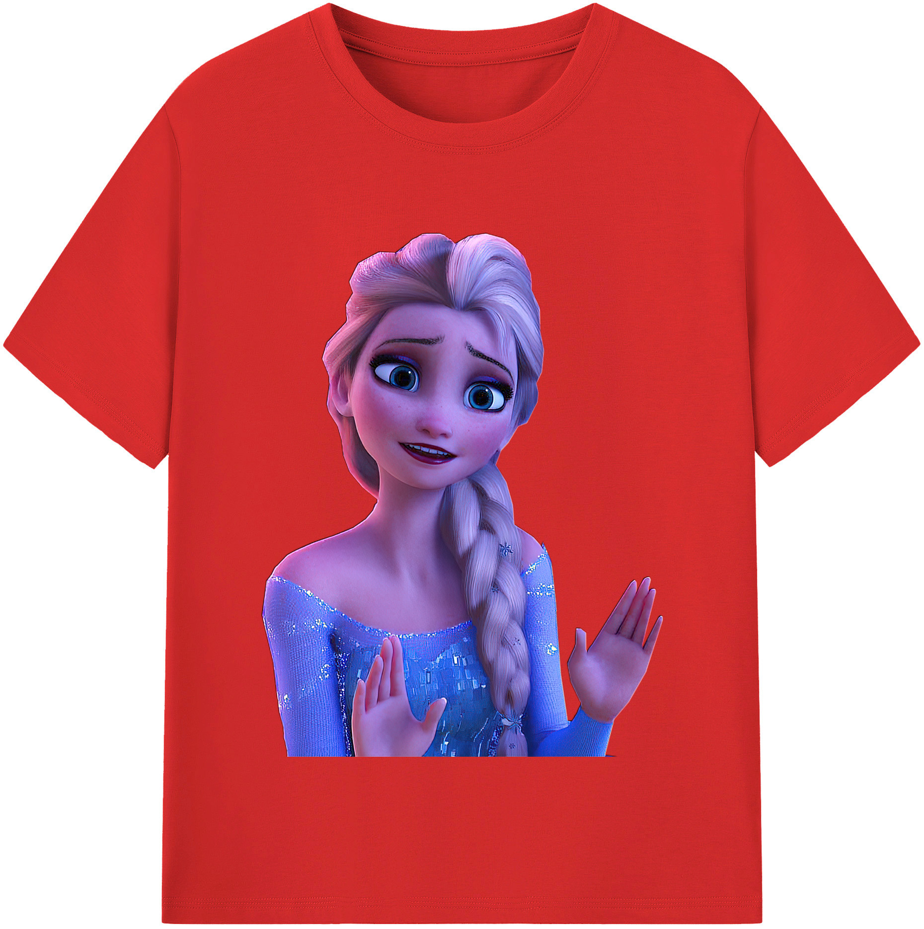 （画像用） アナと雪の女王 アンナ エルサ Frozen Anna Elsa レディースカジュアルプリントTシャツ（綿100％）