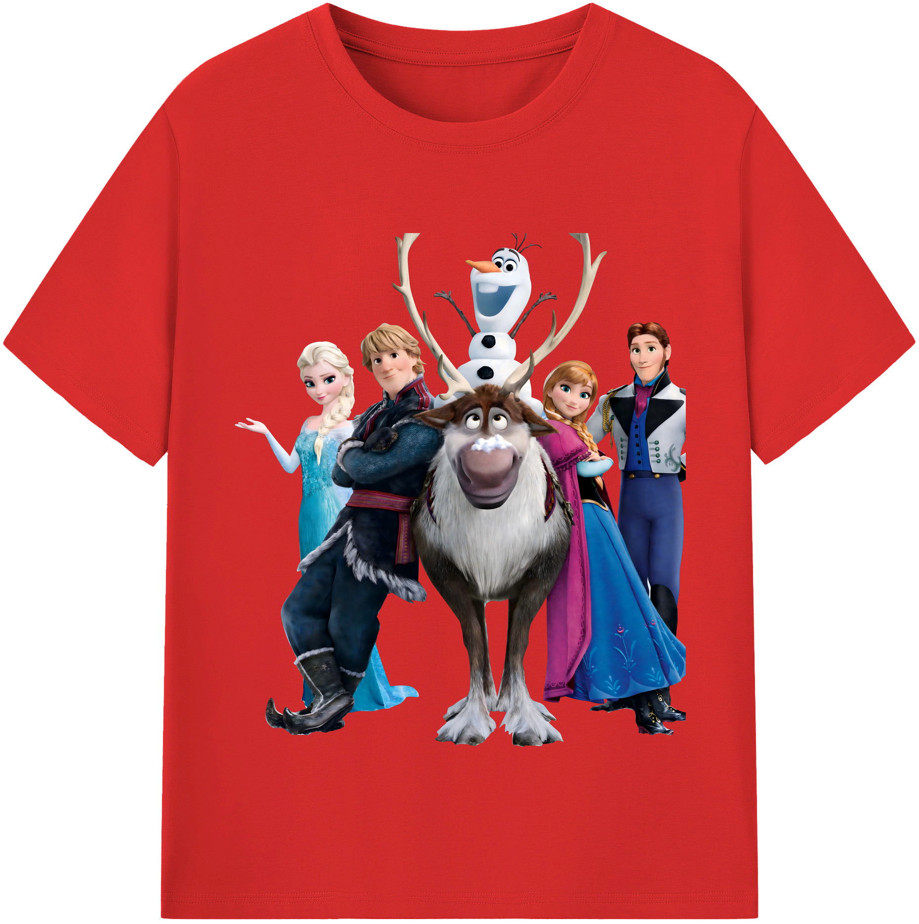 （画像用） アナと雪の女王 アンナ エルサ Frozen Anna Elsa レディースカジュアルプリントTシャツ（綿100％）