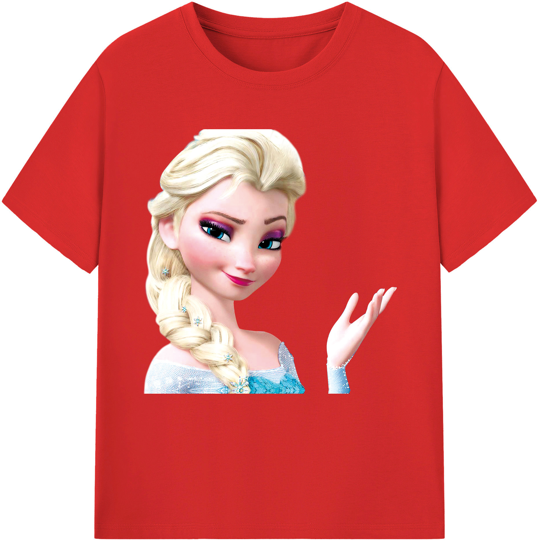 （画像用） アナと雪の女王 アンナ エルサ Frozen Anna Elsa レディースカジュアルプリントTシャツ（綿100％）