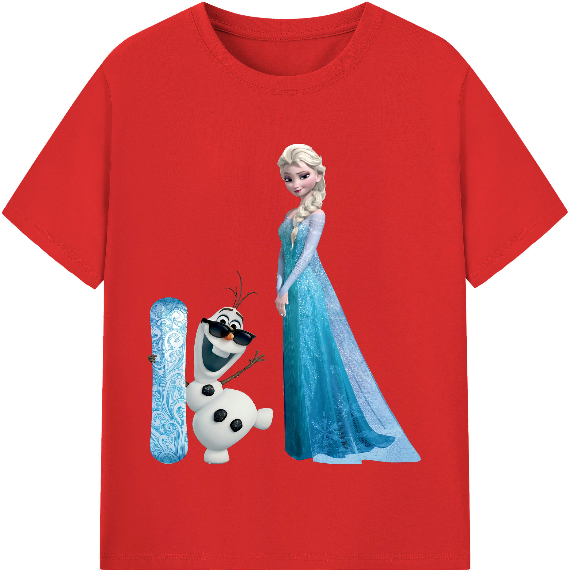 （画像用） アナと雪の女王 アンナ エルサ Frozen Anna Elsa レディースカジュアルプリントTシャツ（綿100％）