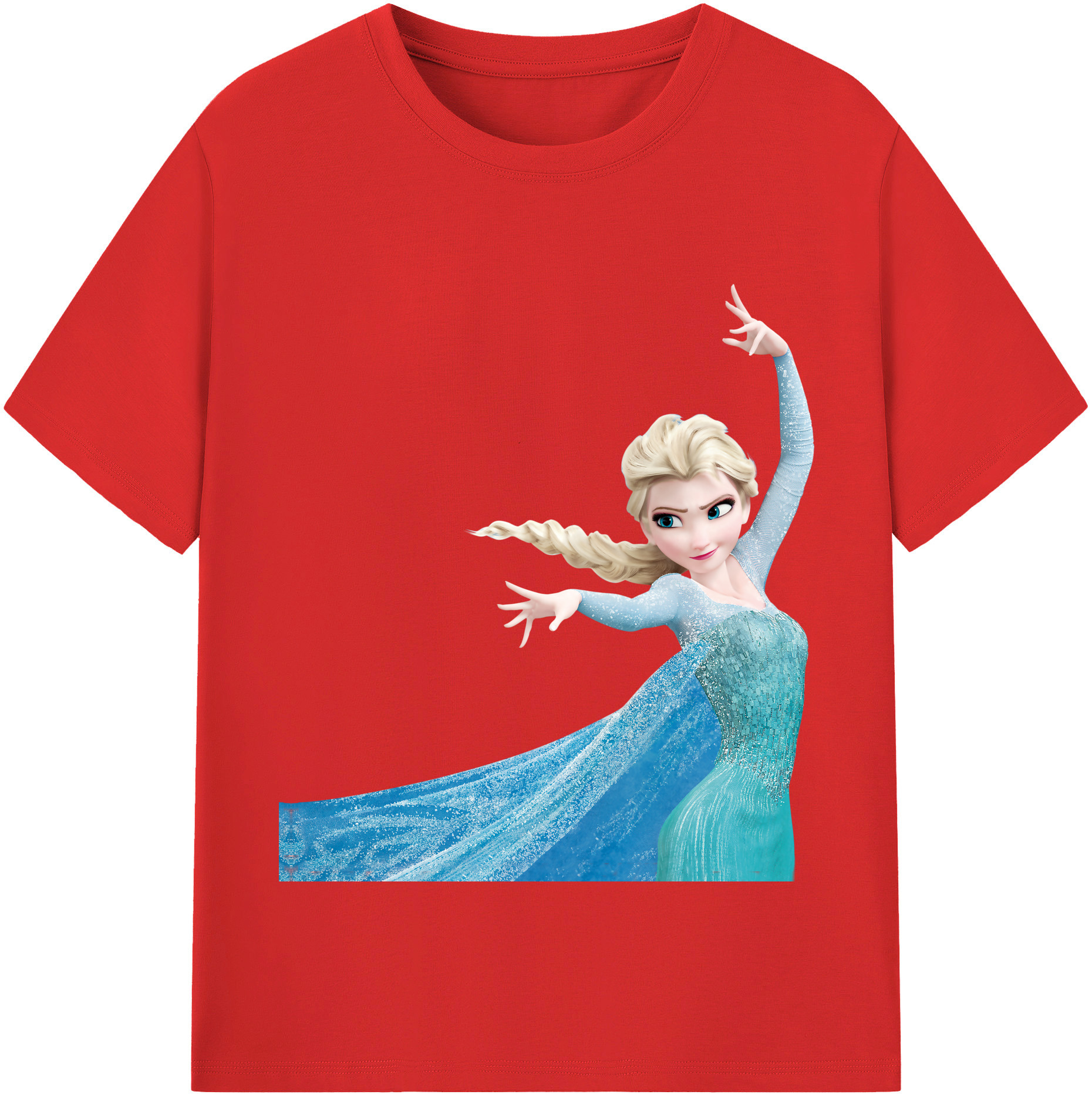 （画像用） アナと雪の女王 アンナ エルサ Frozen Anna Elsa レディースカジュアルプリントTシャツ（綿100％）