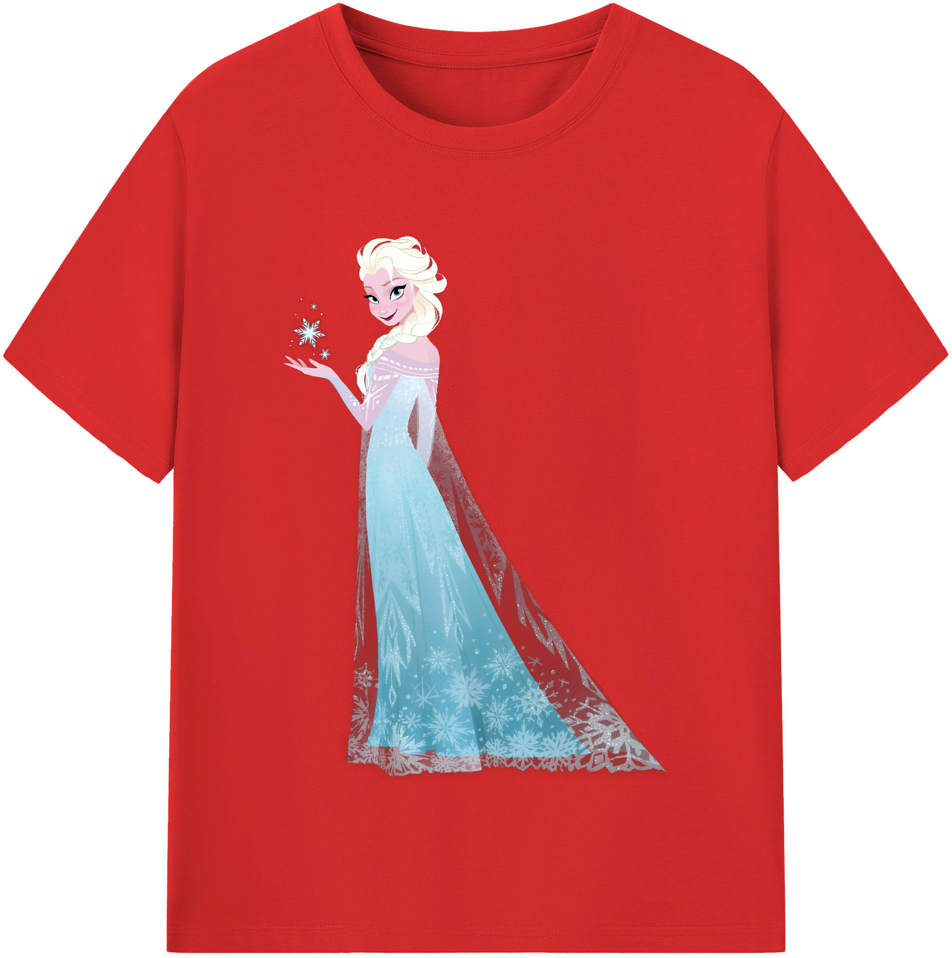 （画像用） アナと雪の女王 アンナ エルサ Frozen Anna Elsa レディースカジュアルプリントTシャツ（綿100％）