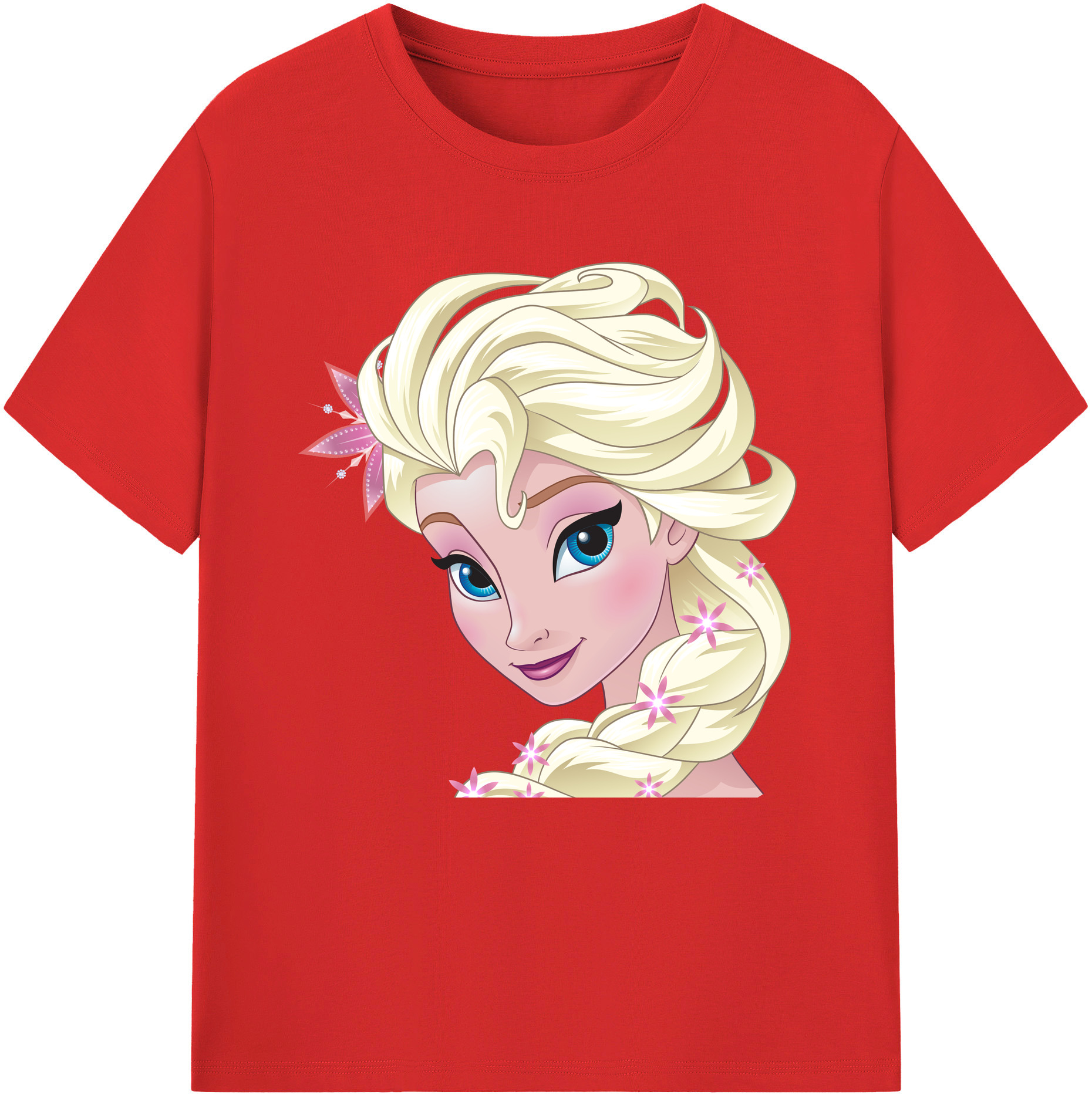 （画像用） アナと雪の女王 アンナ エルサ Frozen Anna Elsa レディースカジュアルプリントTシャツ（綿100％）