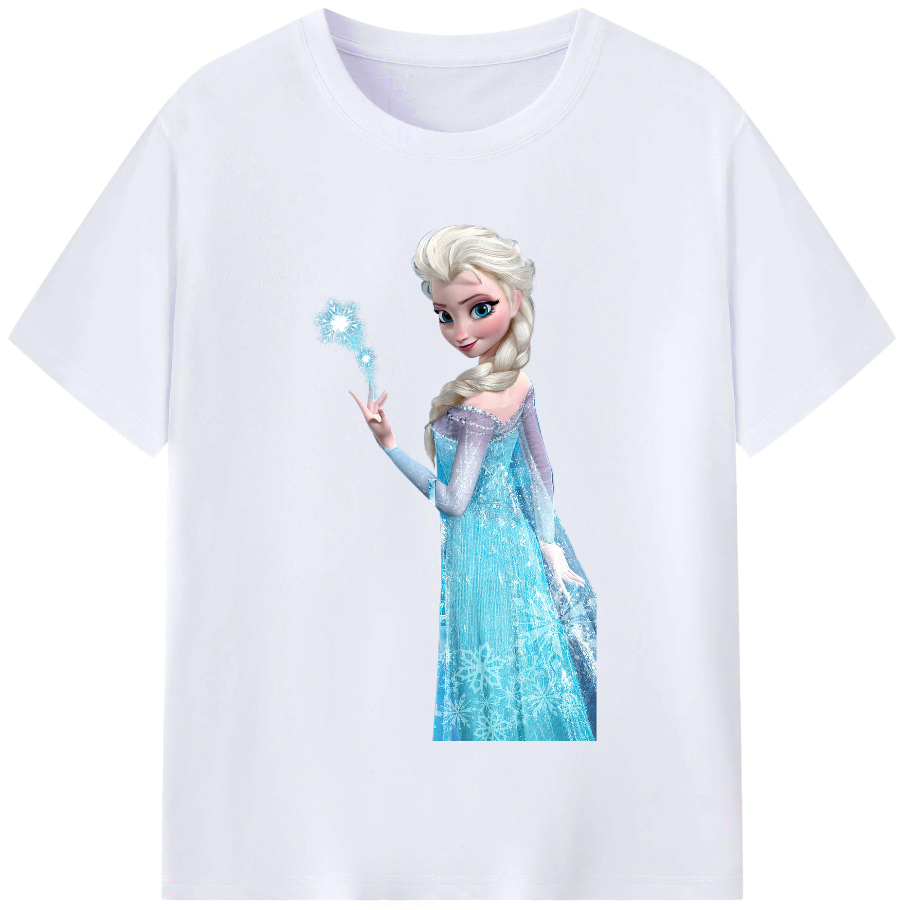 （画像用） アナと雪の女王 アンナ エルサ Frozen Anna Elsa レディースカジュアルプリントTシャツ（綿100％）