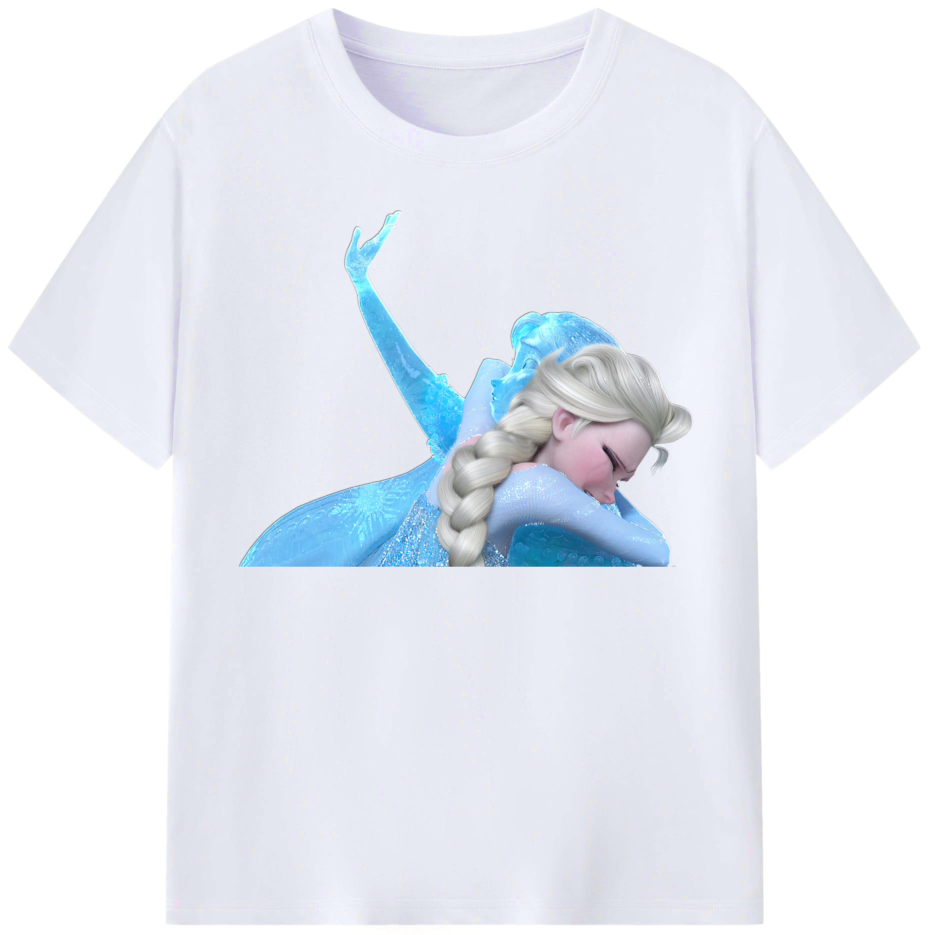 （画像用） アナと雪の女王 アンナ エルサ Frozen Anna Elsa レディースカジュアルプリントTシャツ（綿100％）