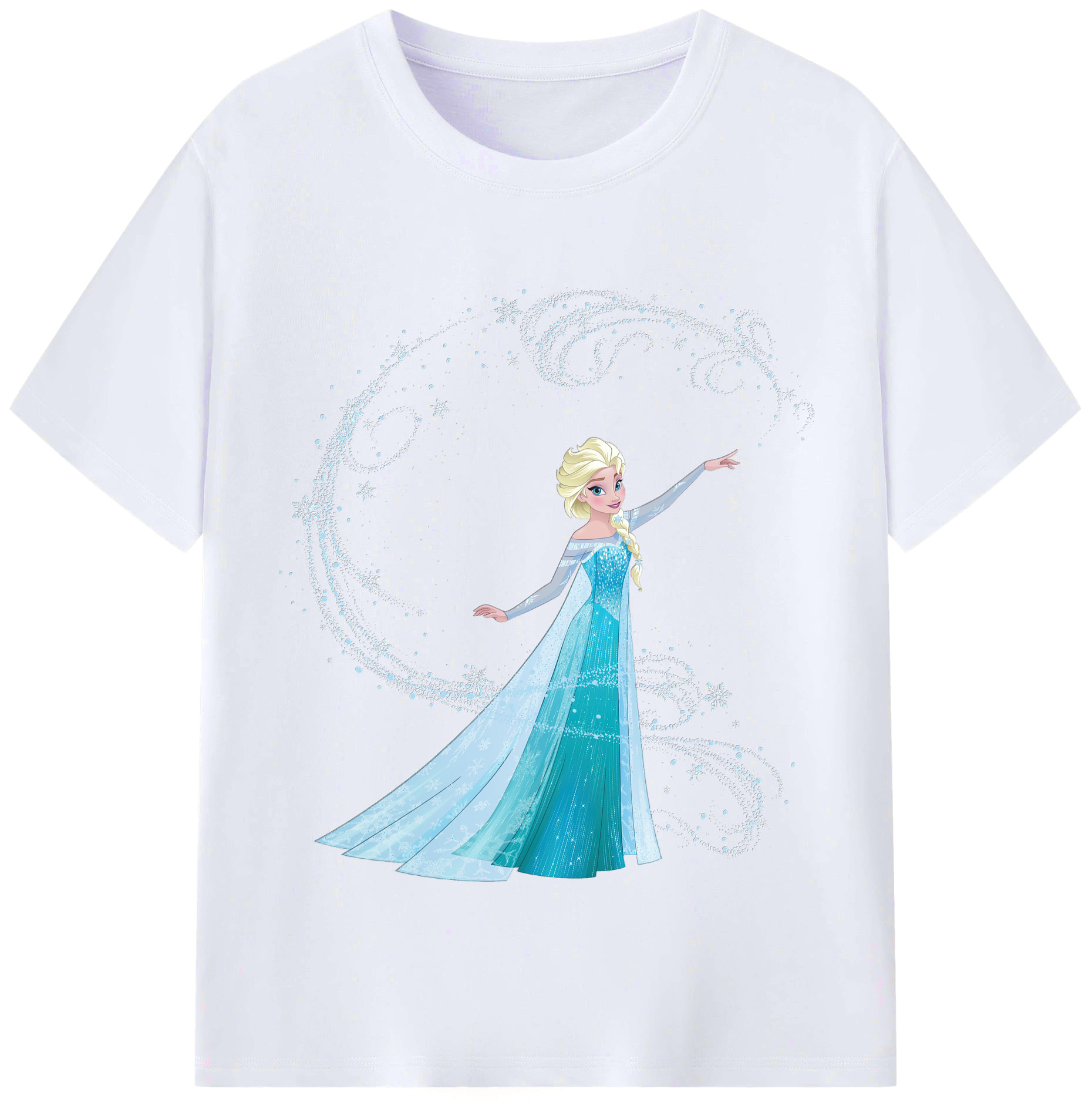（画像用） アナと雪の女王 アンナ エルサ Frozen Anna Elsa レディースカジュアルプリントTシャツ（綿100％）