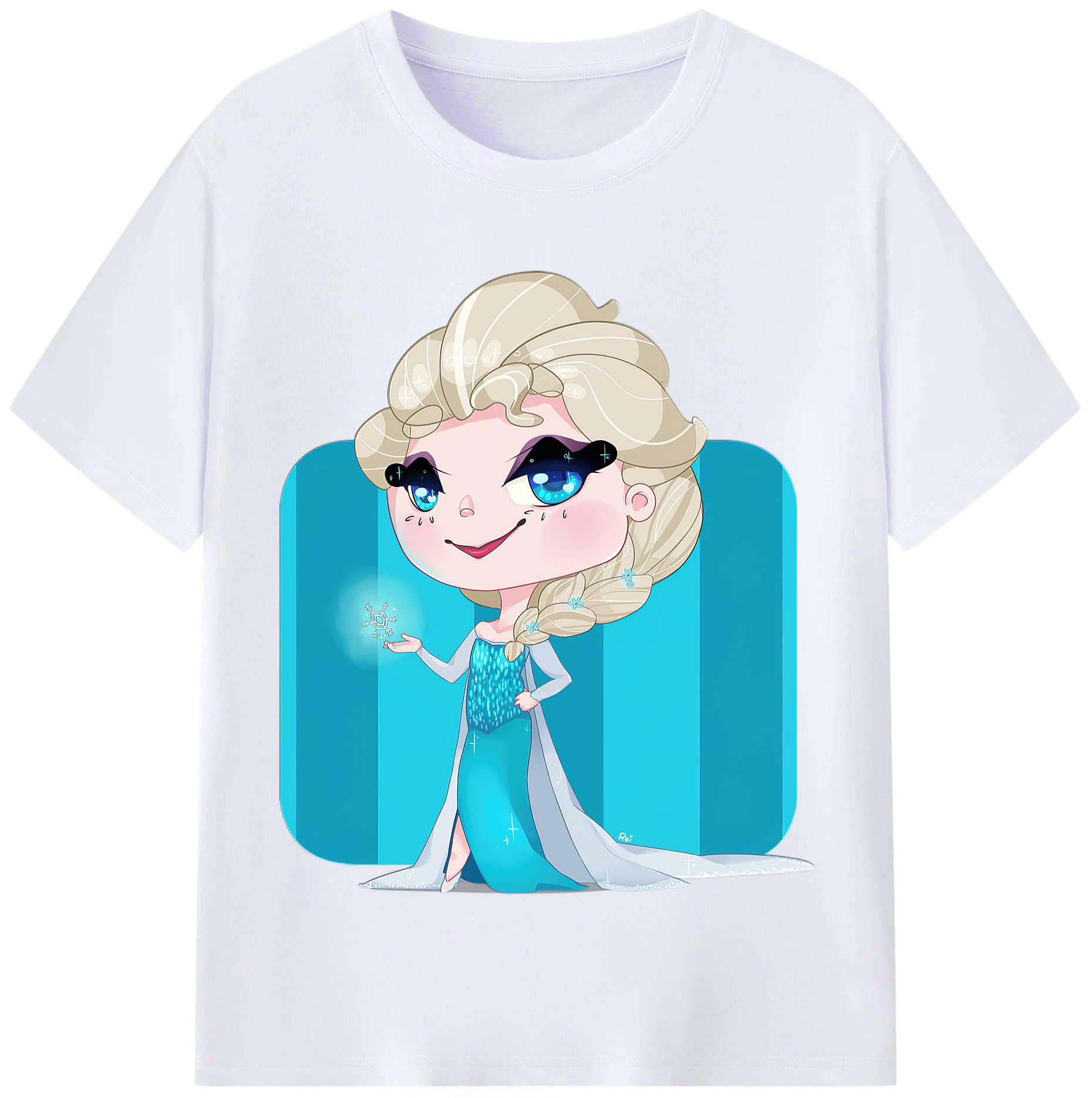 （画像用） アナと雪の女王 アンナ エルサ Frozen Anna Elsa レディースカジュアルプリントTシャツ（綿100％）