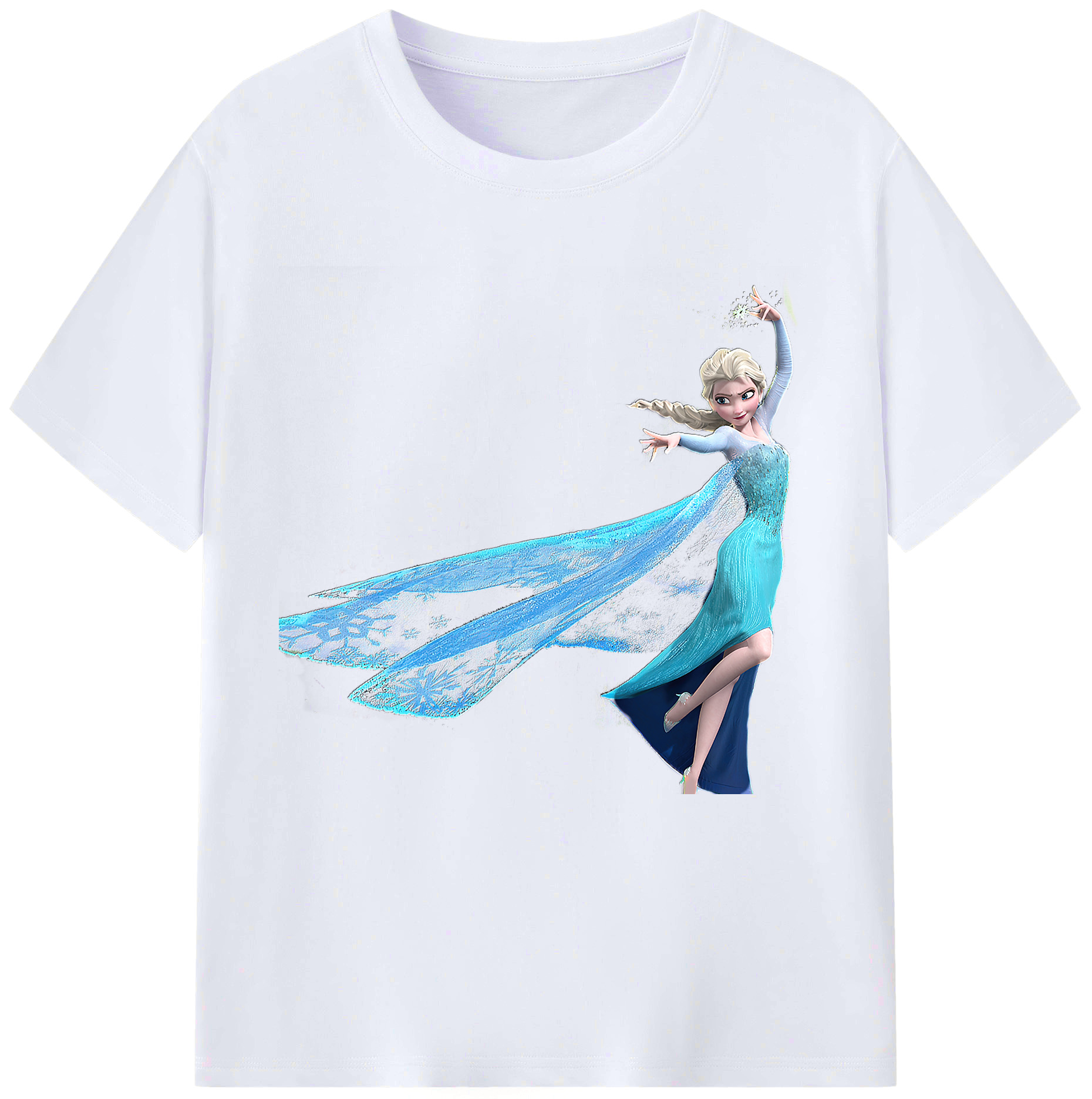 （画像用） アナと雪の女王 アンナ エルサ Frozen Anna Elsa レディースカジュアルプリントTシャツ（綿100％）