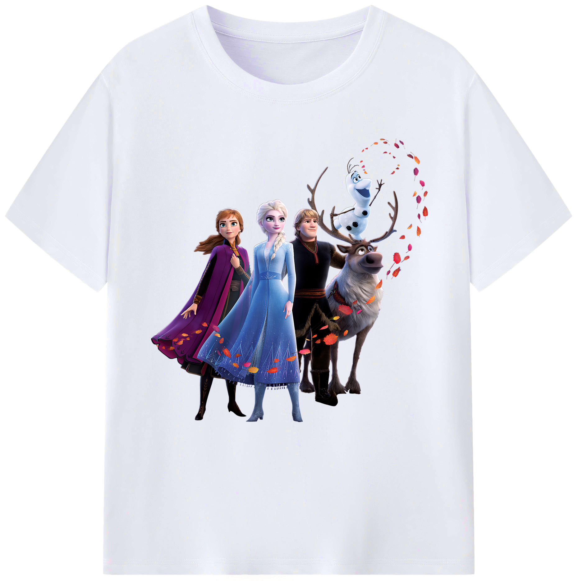 （画像用） アナと雪の女王 アンナ エルサ Frozen Anna Elsa レディースカジュアルプリントTシャツ（綿100％）