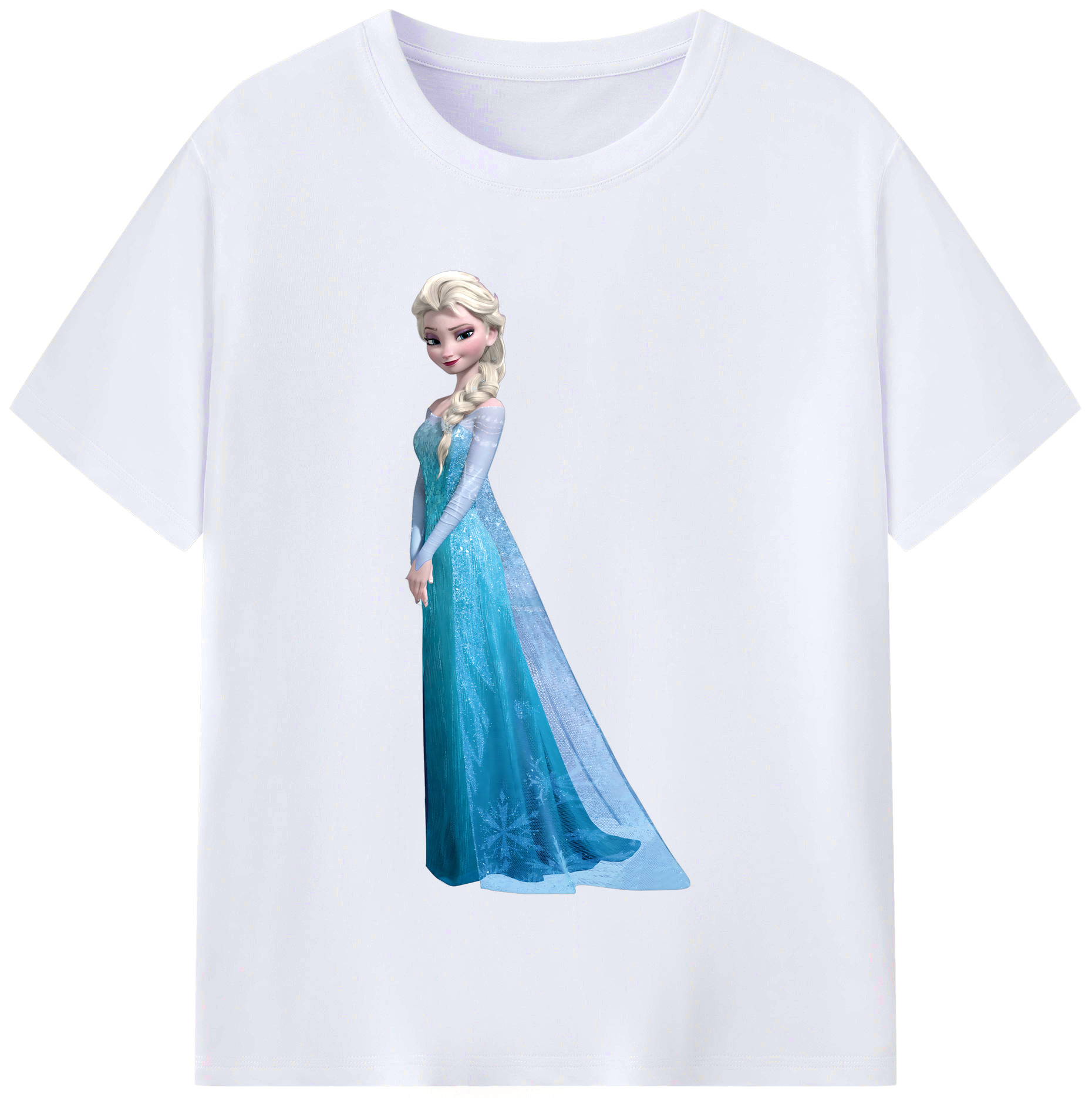 （画像用） アナと雪の女王 アンナ エルサ Frozen Anna Elsa レディースカジュアルプリントTシャツ（綿100％）