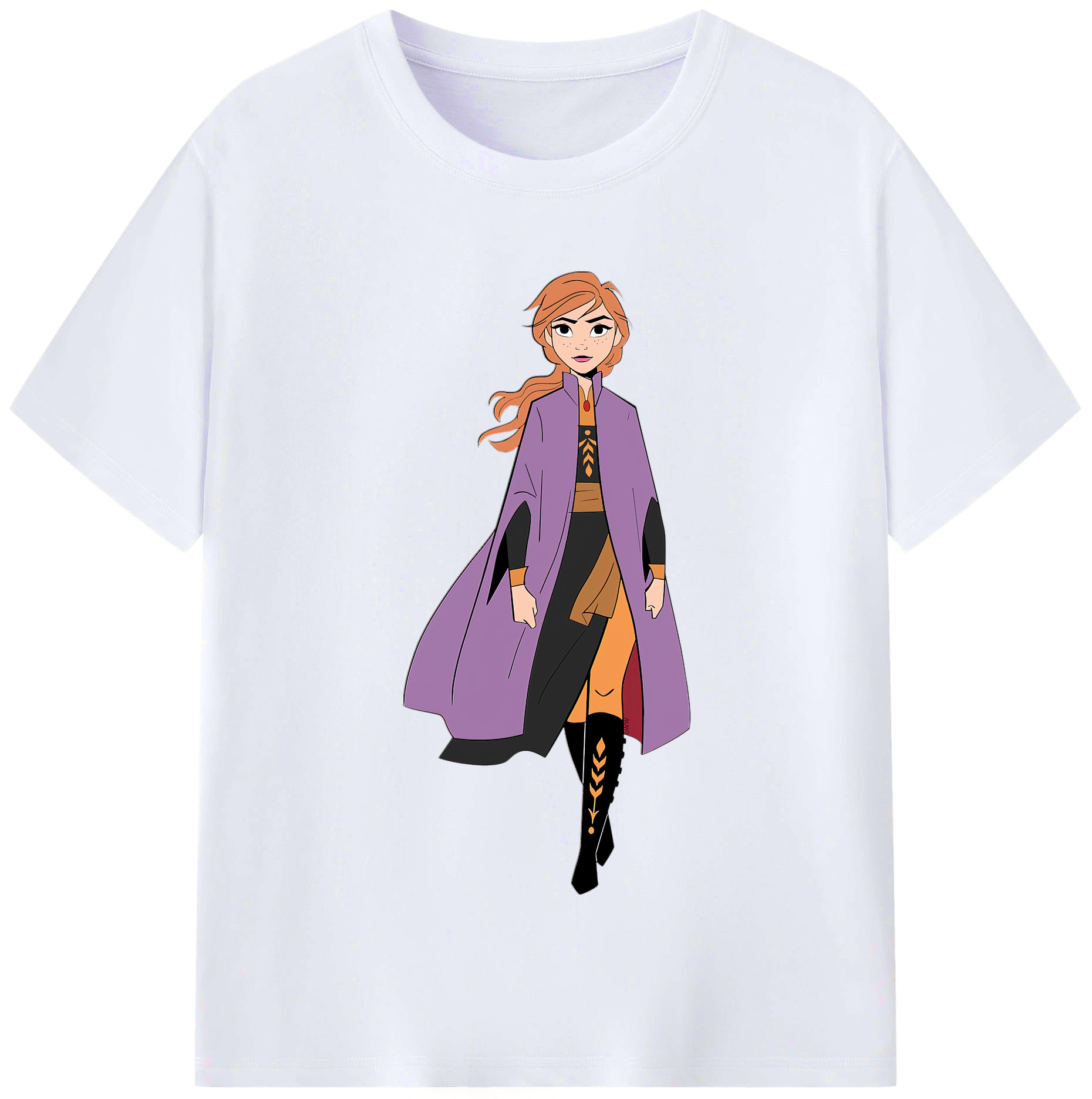 （画像用） アナと雪の女王 アンナ エルサ Frozen Anna Elsa レディースカジュアルプリントTシャツ（綿100％）