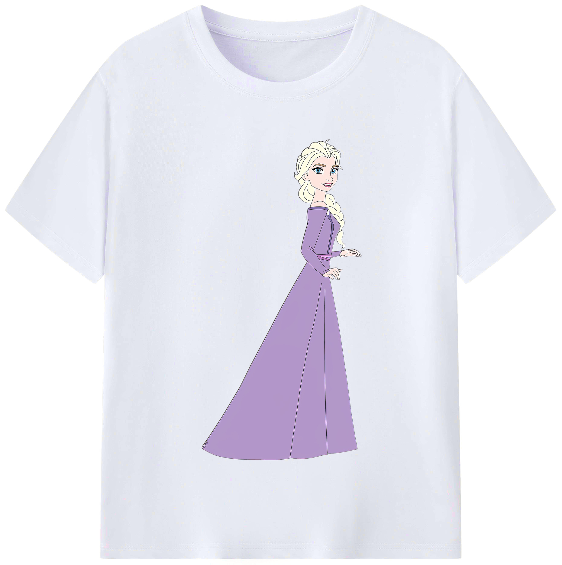 （画像用） アナと雪の女王 アンナ エルサ Frozen Anna Elsa レディースカジュアルプリントTシャツ（綿100％）