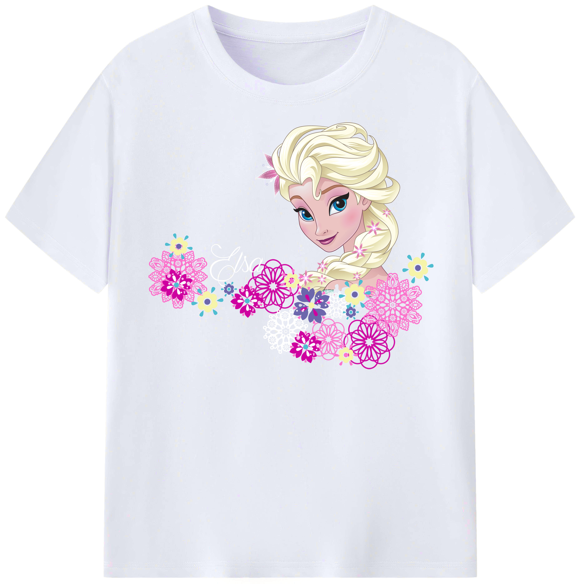（画像用） アナと雪の女王 アンナ エルサ Frozen Anna Elsa レディースカジュアルプリントTシャツ（綿100％）