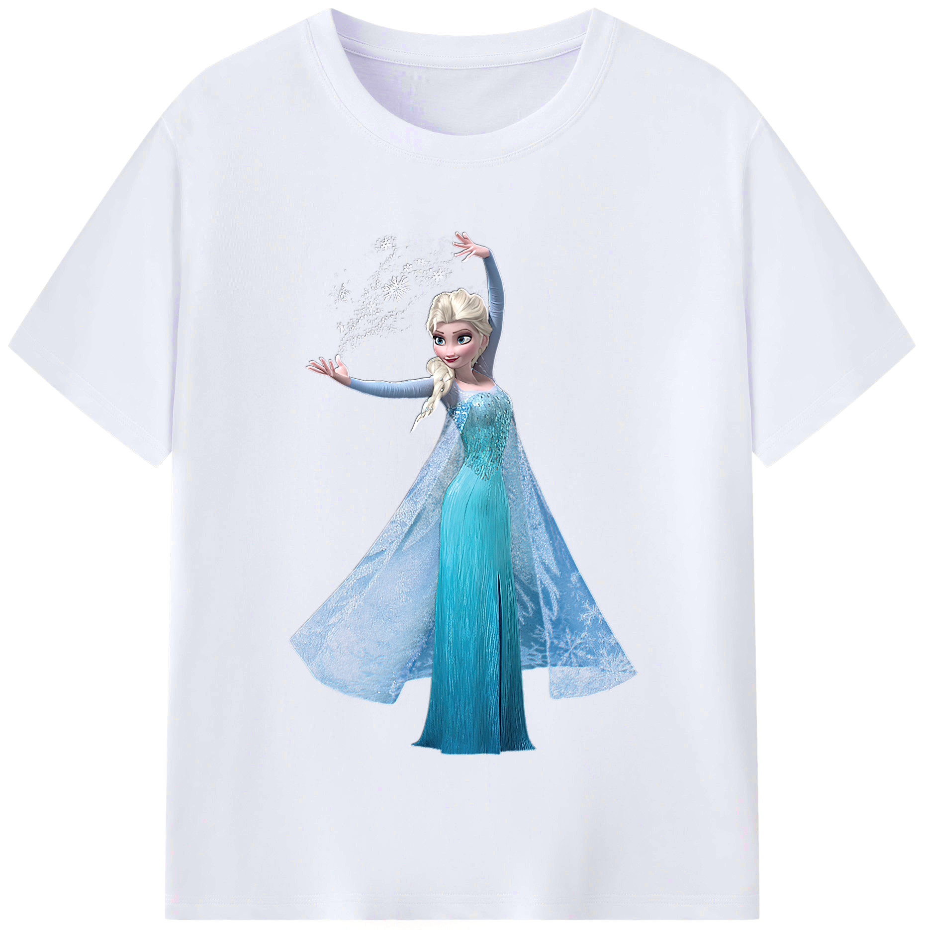 （画像用） アナと雪の女王 アンナ エルサ Frozen Anna Elsa レディースカジュアルプリントTシャツ（綿100％）