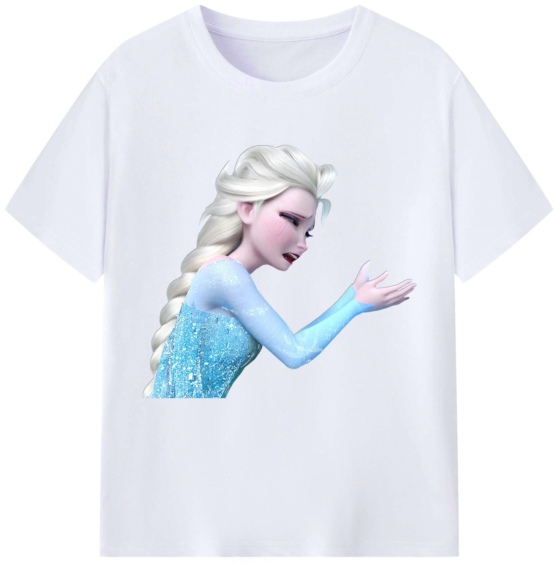 （画像用） アナと雪の女王 アンナ エルサ Frozen Anna Elsa レディースカジュアルプリントTシャツ（綿100％）