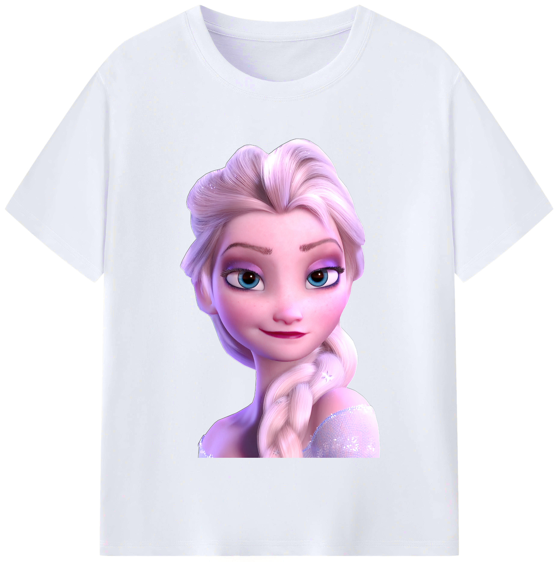 （画像用） アナと雪の女王 アンナ エルサ Frozen Anna Elsa レディースカジュアルプリントTシャツ（綿100％）