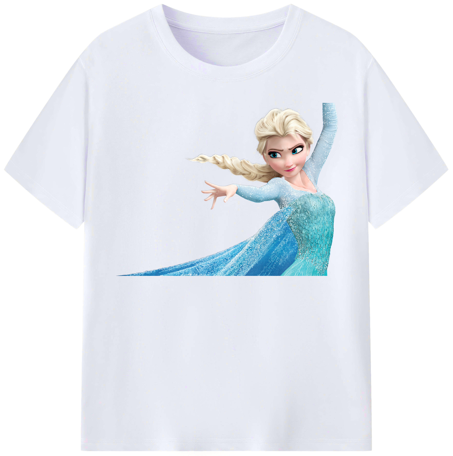 （画像用） アナと雪の女王 アンナ エルサ Frozen Anna Elsa レディースカジュアルプリントTシャツ（綿100％）