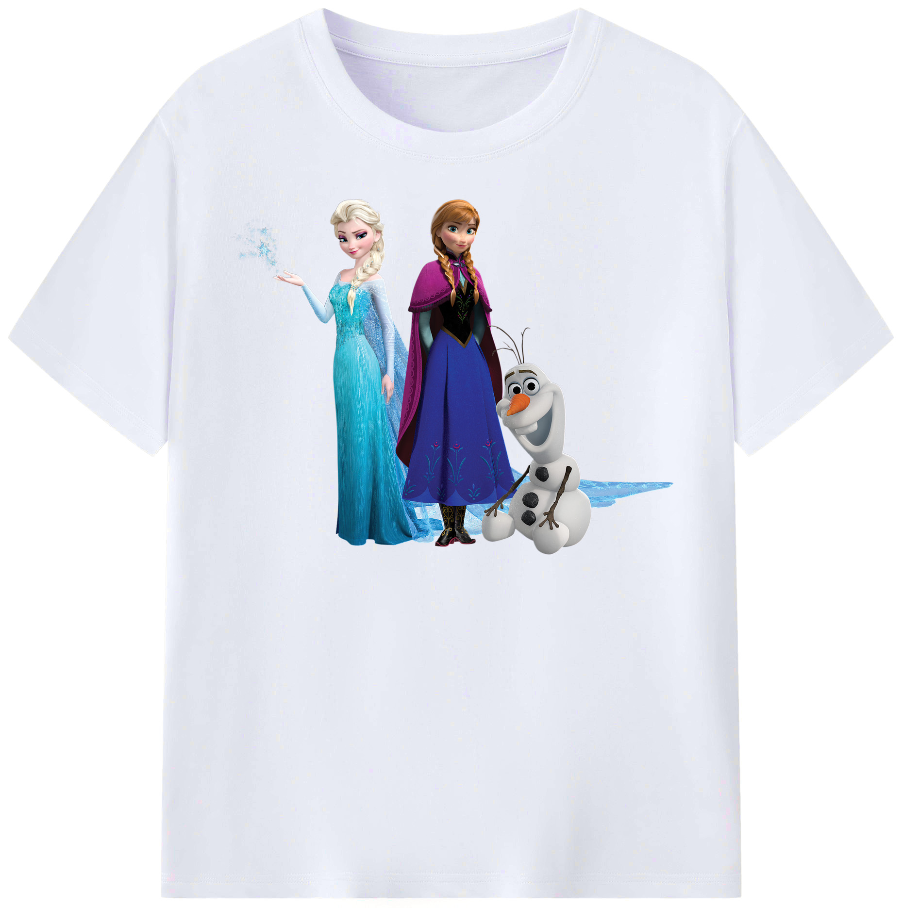 （画像用） アナと雪の女王 アンナ エルサ Frozen Anna Elsa レディースカジュアルプリントTシャツ（綿100％）