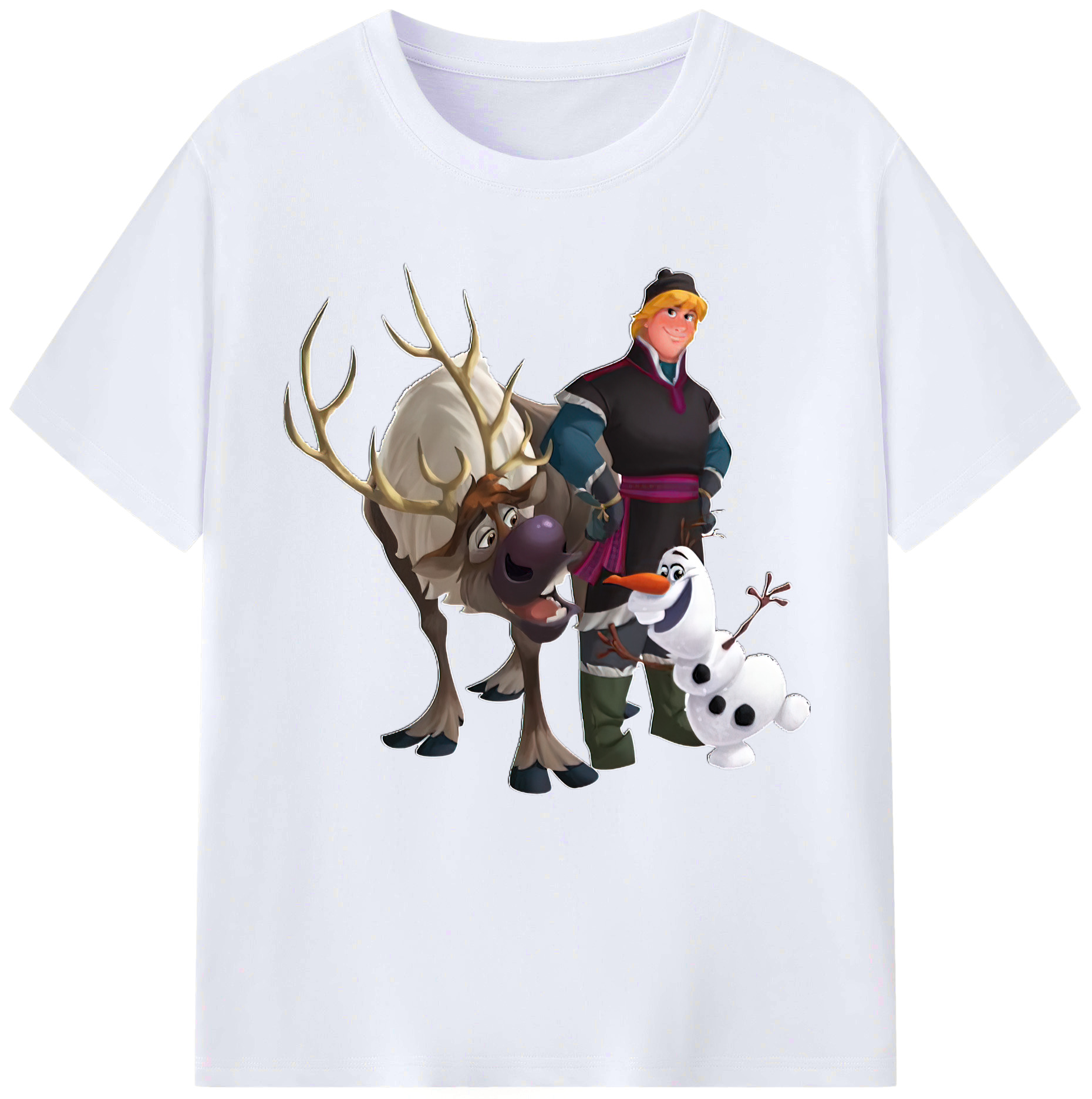 （画像用） アナと雪の女王 アンナ エルサ Frozen Anna Elsa レディースカジュアルプリントTシャツ（綿100％）