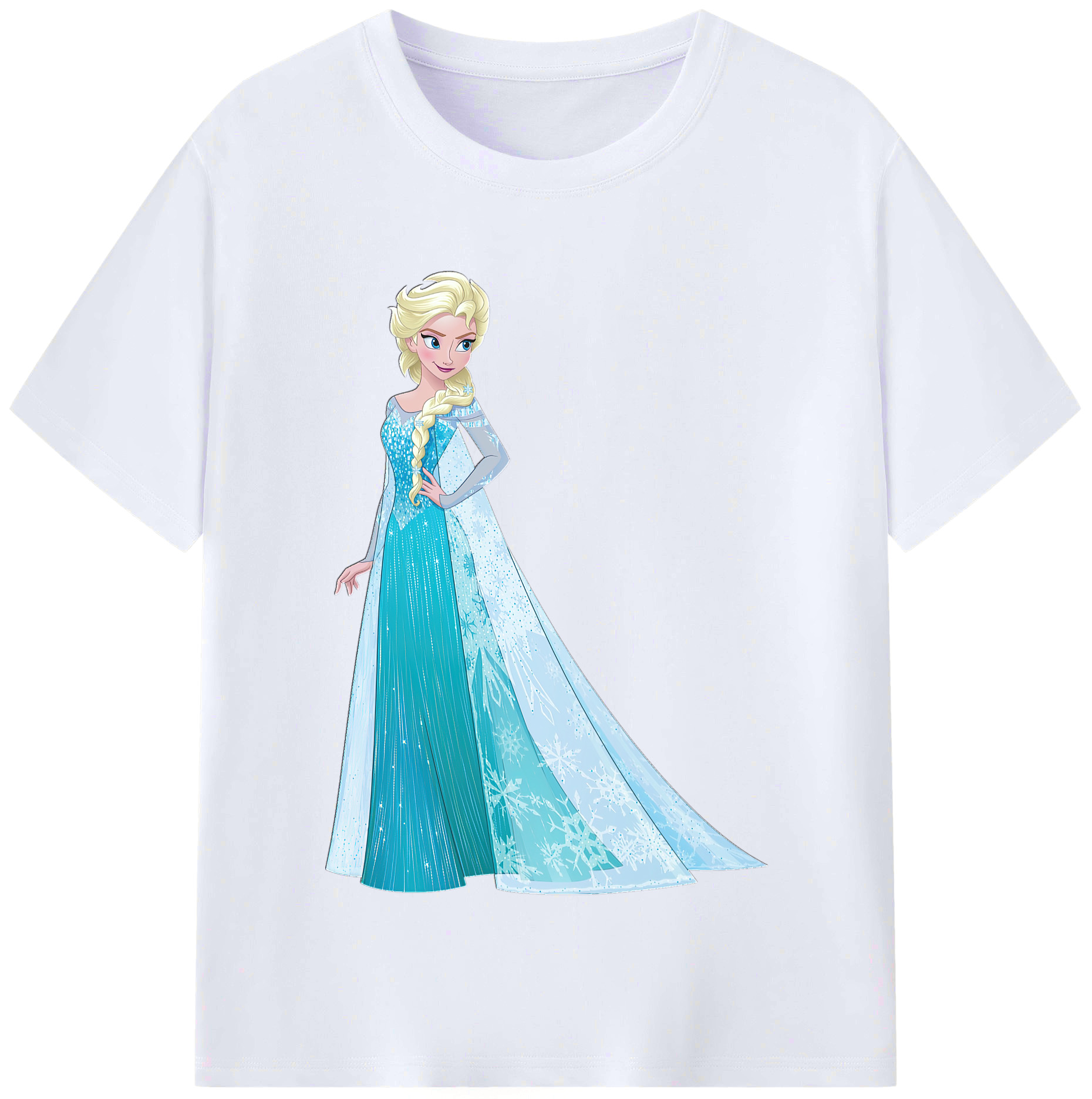 （画像用） アナと雪の女王 アンナ エルサ Frozen Anna Elsa レディースカジュアルプリントTシャツ（綿100％）