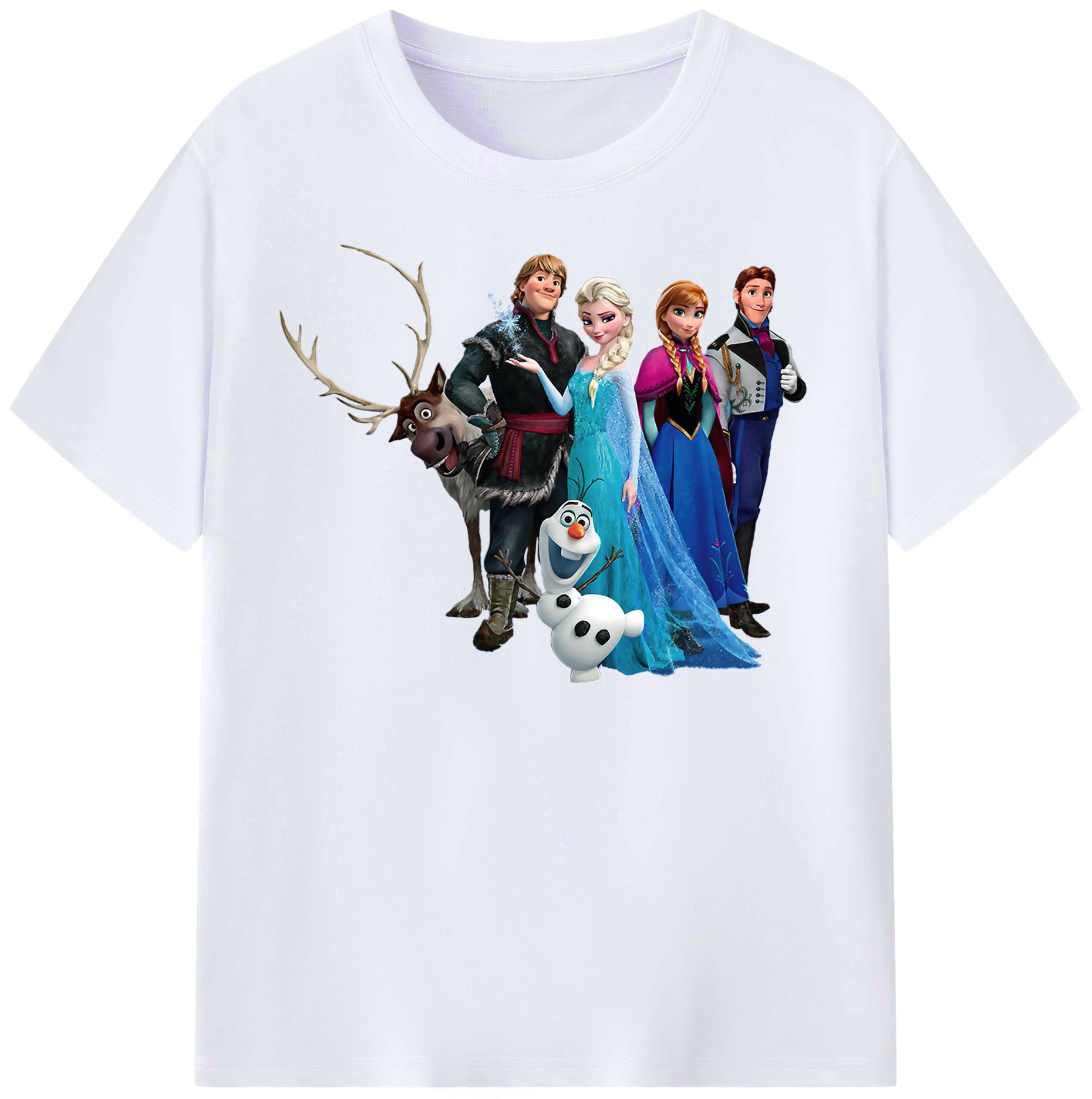 （画像用） アナと雪の女王 アンナ エルサ Frozen Anna Elsa レディースカジュアルプリントTシャツ（綿100％）