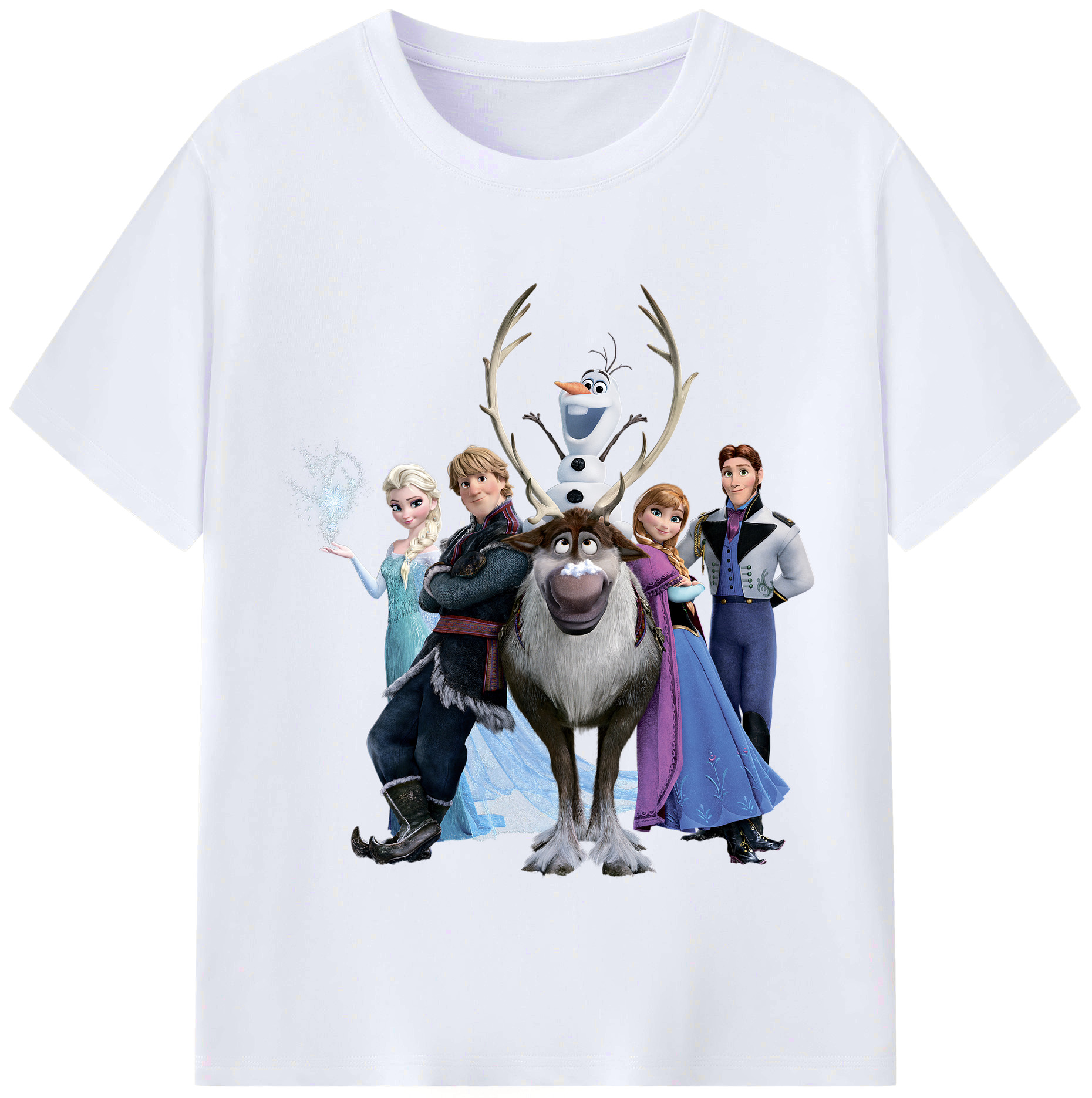 （画像用） アナと雪の女王 アンナ エルサ Frozen Anna Elsa レディースカジュアルプリントTシャツ（綿100％）