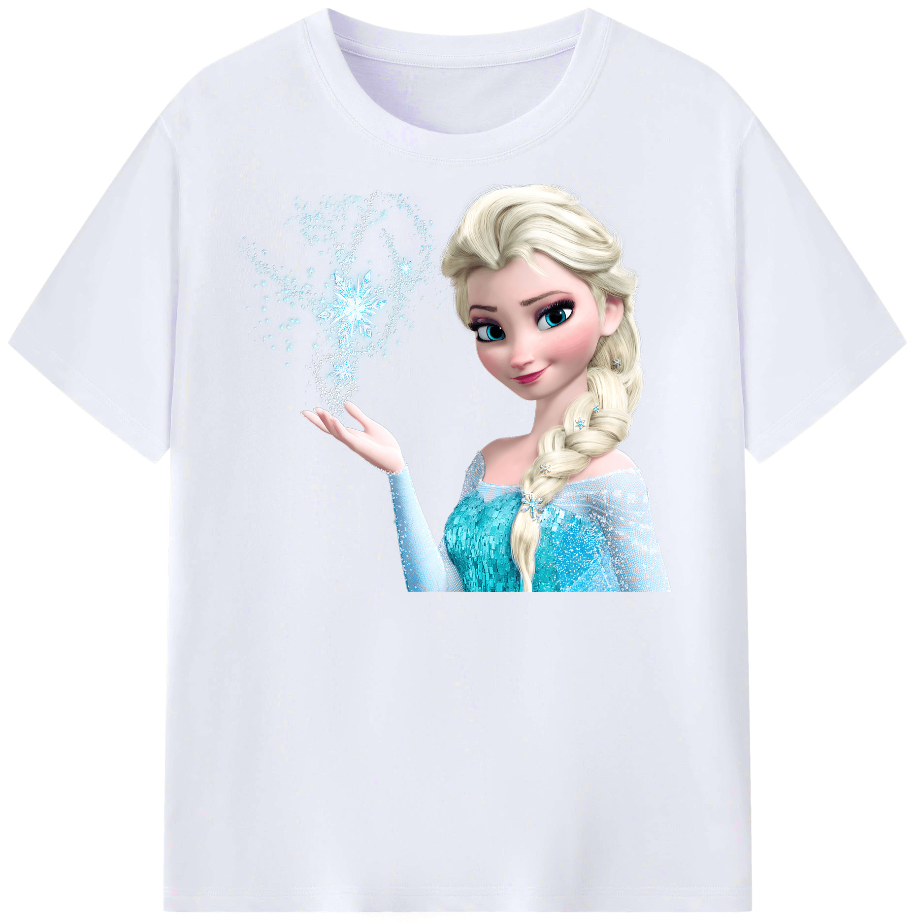（画像用） アナと雪の女王 アンナ エルサ Frozen Anna Elsa レディースカジュアルプリントTシャツ（綿100％）
