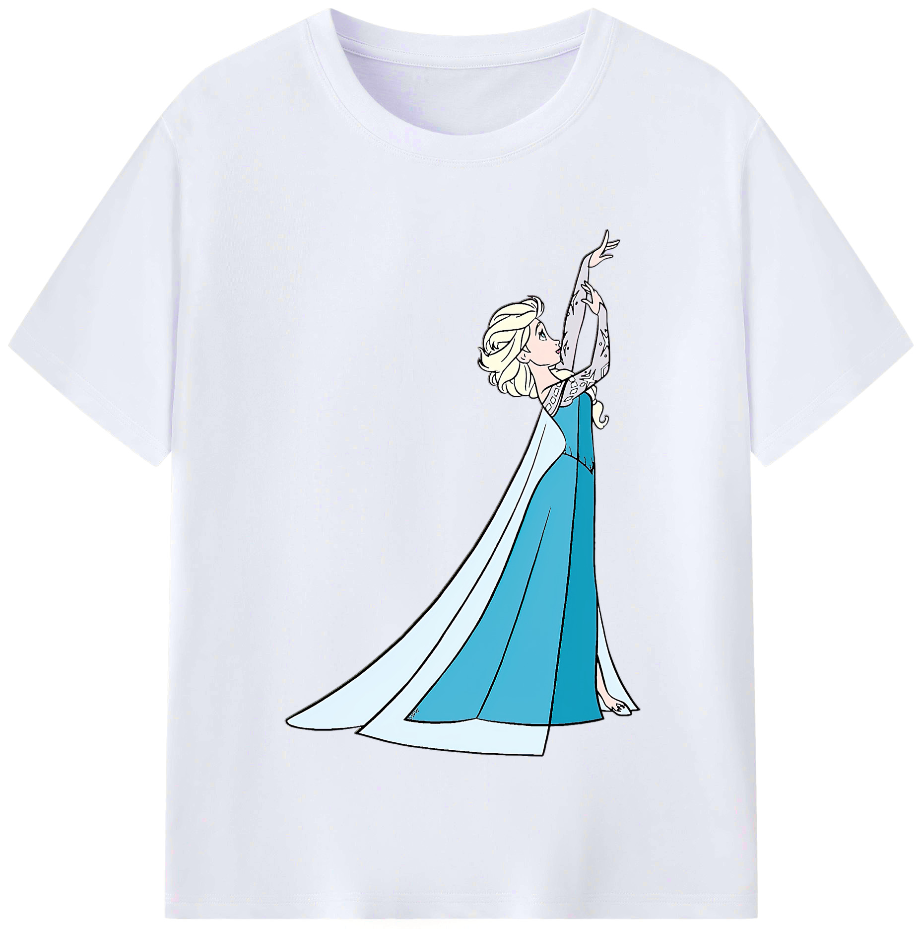 （画像用） アナと雪の女王 アンナ エルサ Frozen Anna Elsa レディースカジュアルプリントTシャツ（綿100％）