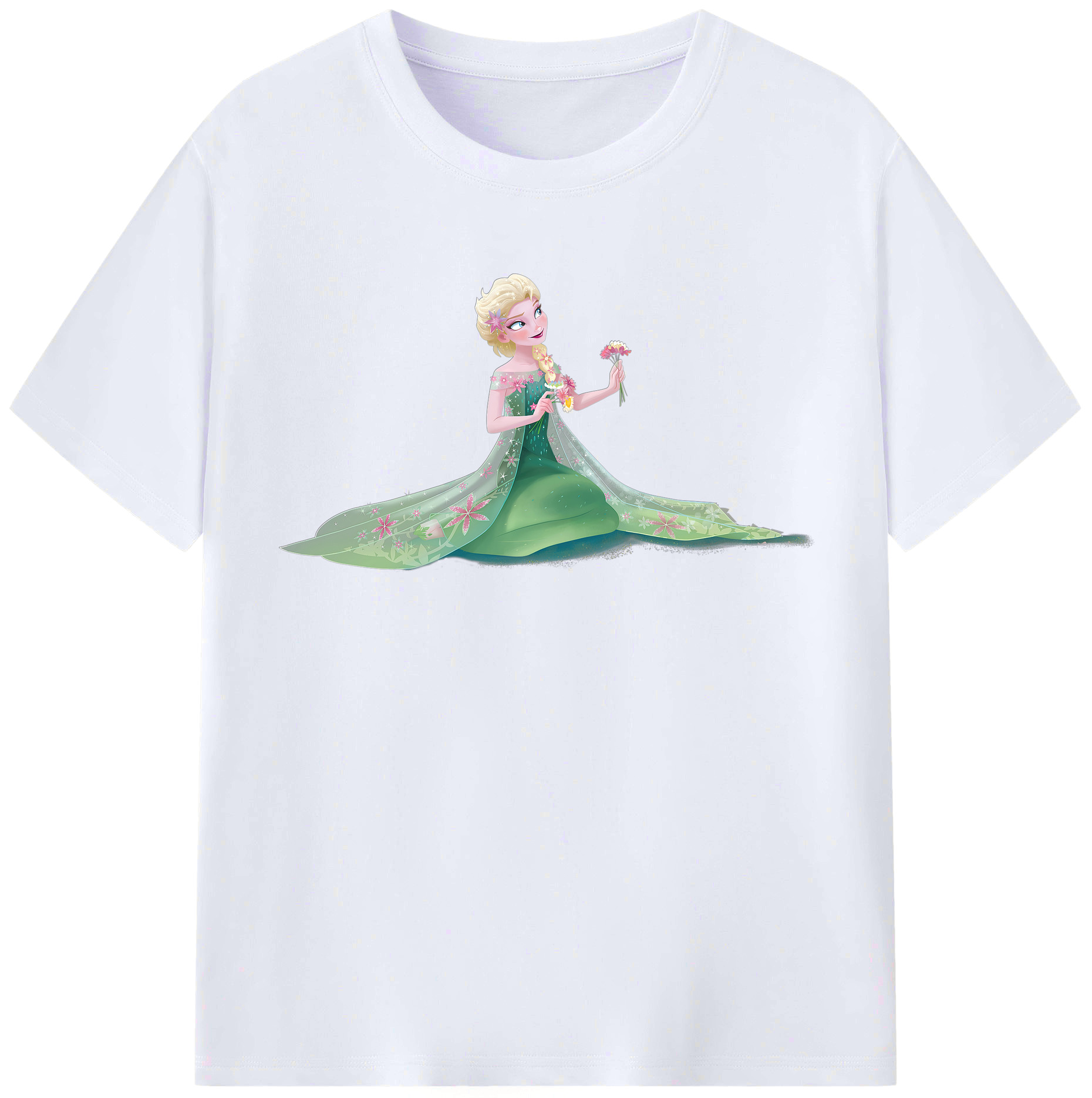 （画像用） アナと雪の女王 アンナ エルサ Frozen Anna Elsa レディースカジュアルプリントTシャツ（綿100％）