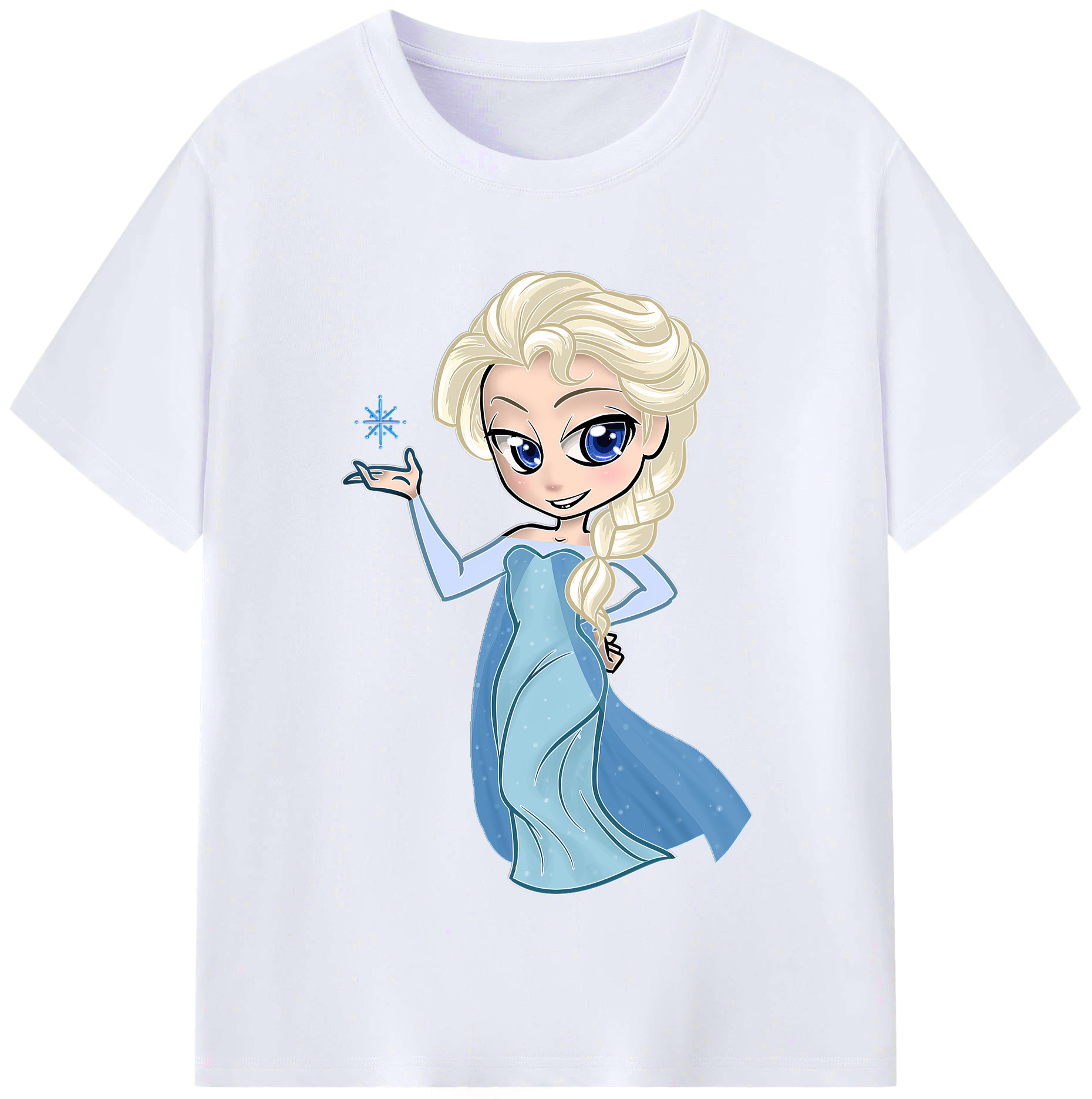 （画像用） アナと雪の女王 アンナ エルサ Frozen Anna Elsa レディースカジュアルプリントTシャツ（綿100％）
