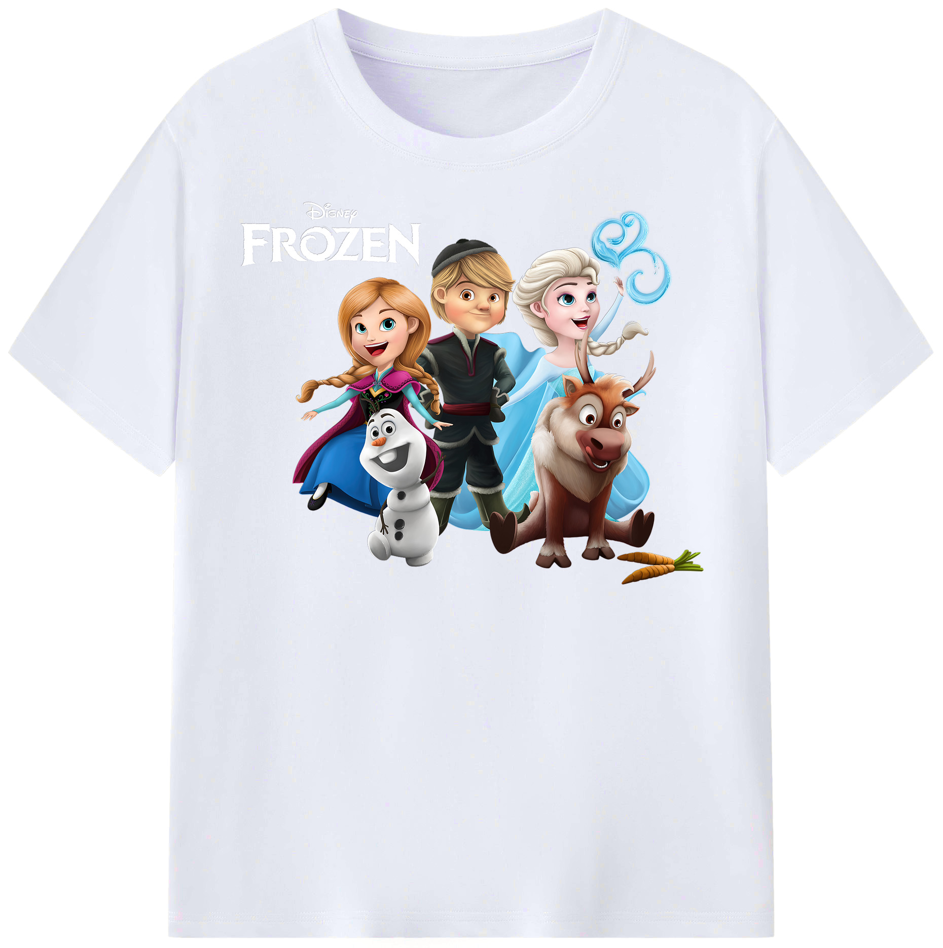 （画像用） アナと雪の女王 アンナ エルサ Frozen Anna Elsa レディースカジュアルプリントTシャツ（綿100％）