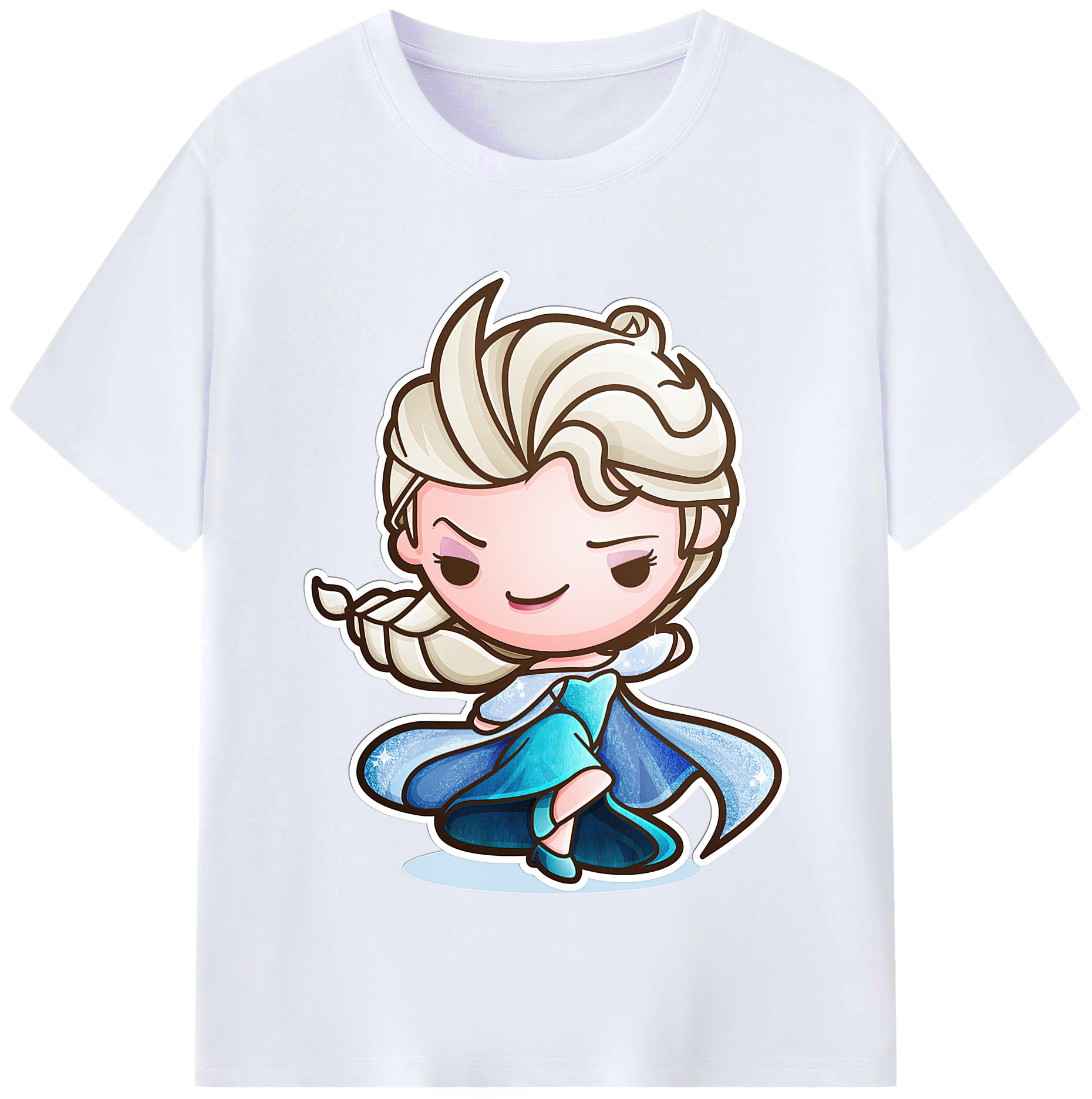 （画像用） アナと雪の女王 アンナ エルサ Frozen Anna Elsa レディースカジュアルプリントTシャツ（綿100％）