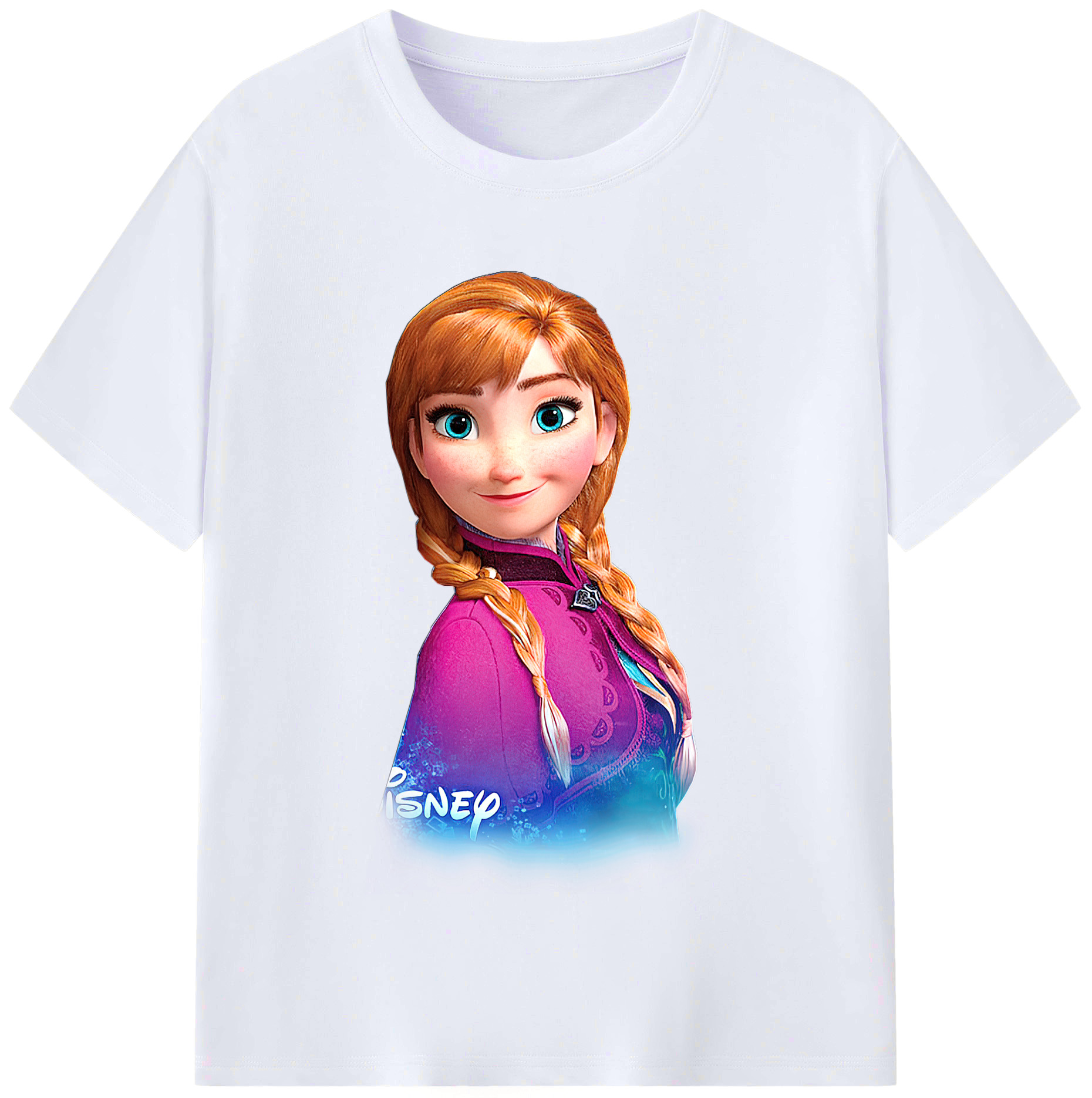（画像用） アナと雪の女王 アンナ エルサ Frozen Anna Elsa レディースカジュアルプリントTシャツ（綿100％）