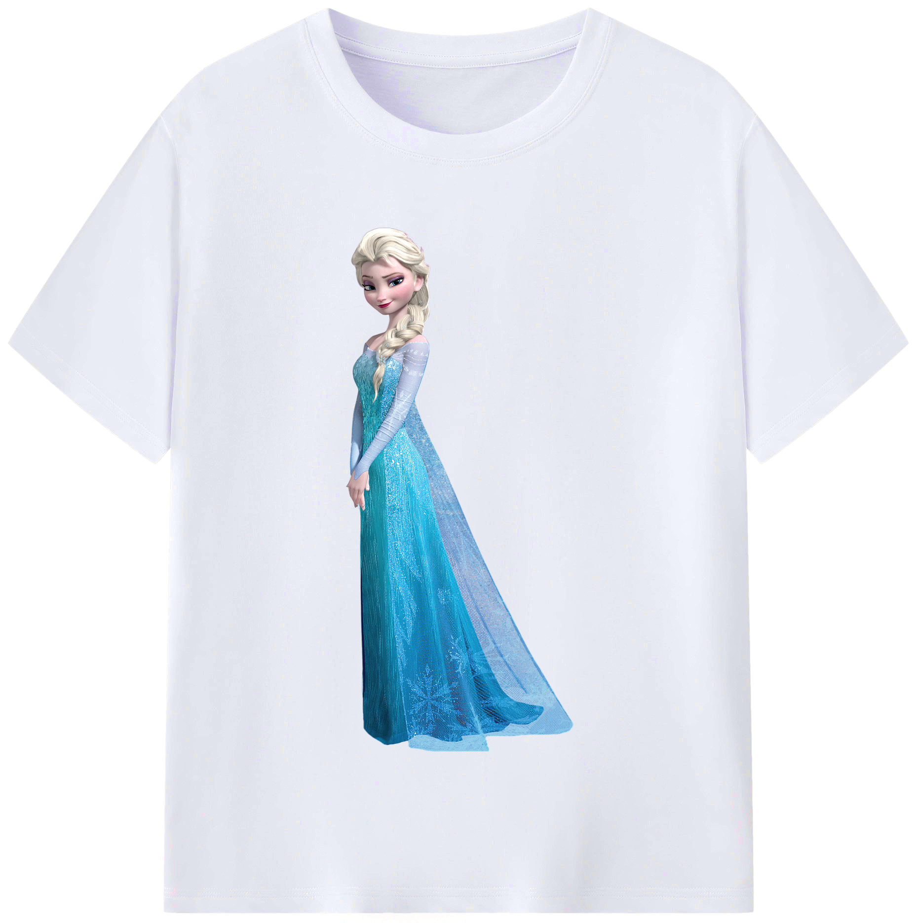 （画像用） アナと雪の女王 アンナ エルサ Frozen Anna Elsa レディースカジュアルプリントTシャツ（綿100％）