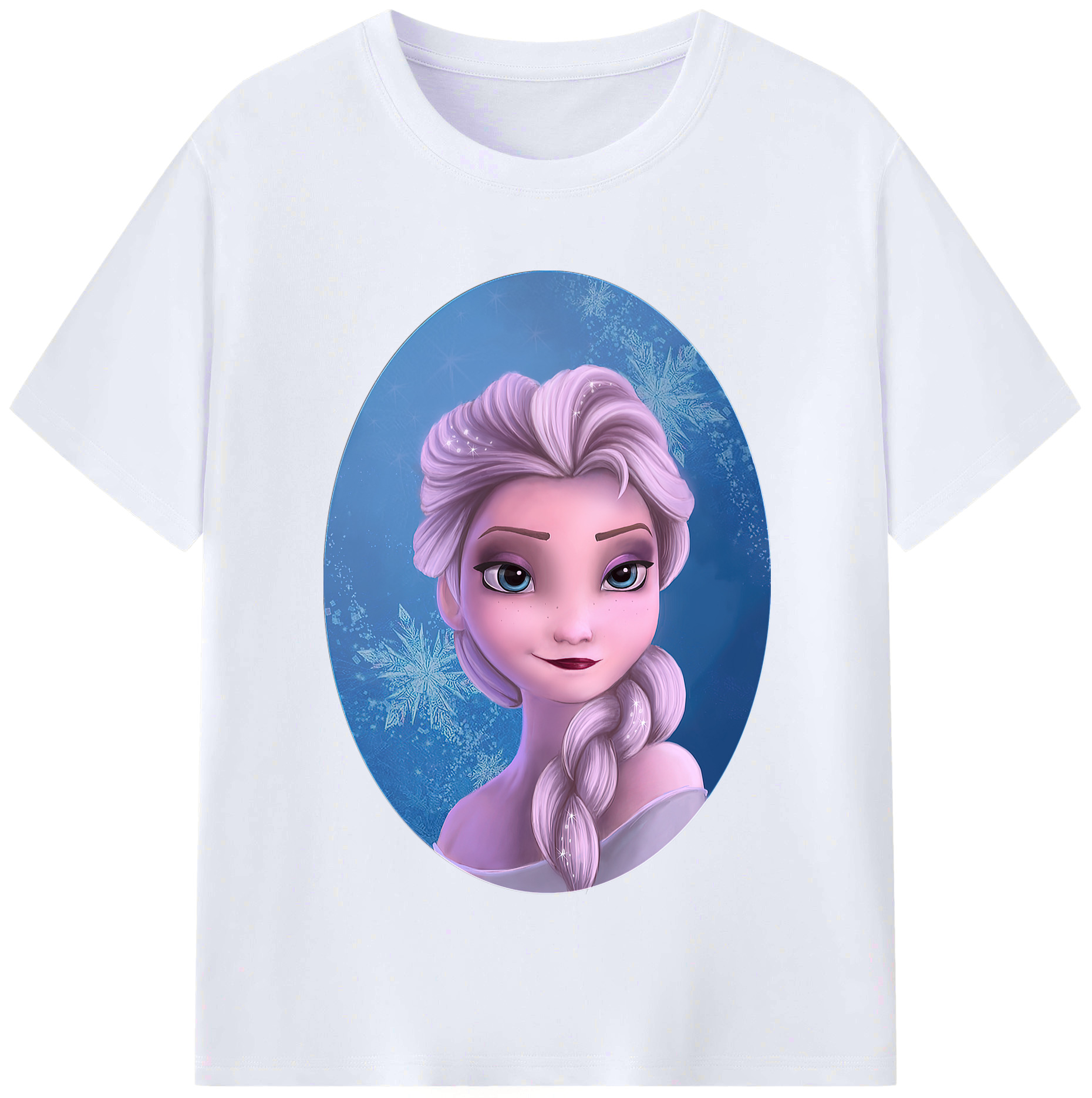 （画像用） アナと雪の女王 アンナ エルサ Frozen Anna Elsa レディースカジュアルプリントTシャツ（綿100％）