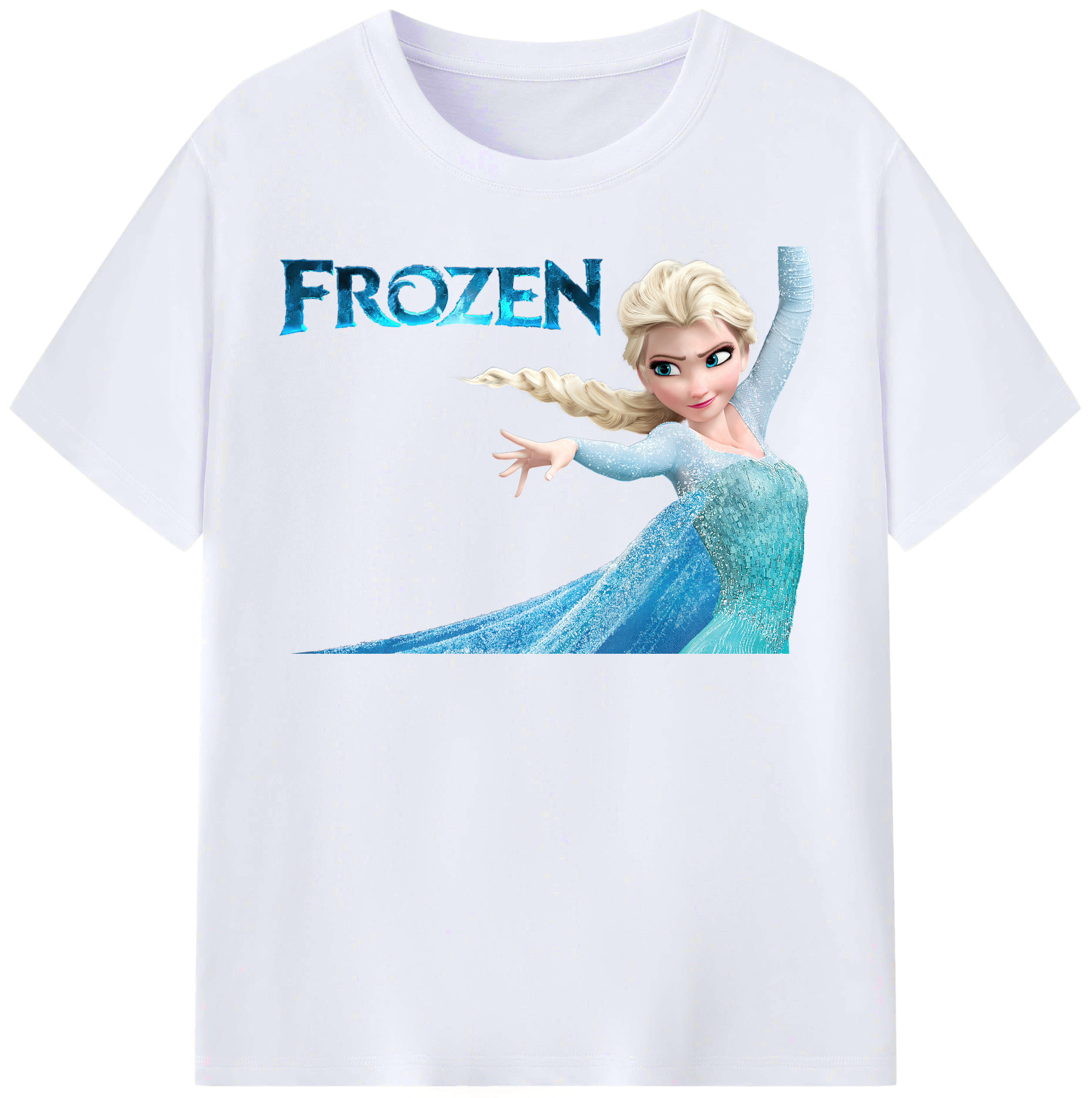 （画像用） アナと雪の女王 アンナ エルサ Frozen Anna Elsa レディースカジュアルプリントTシャツ（綿100％）