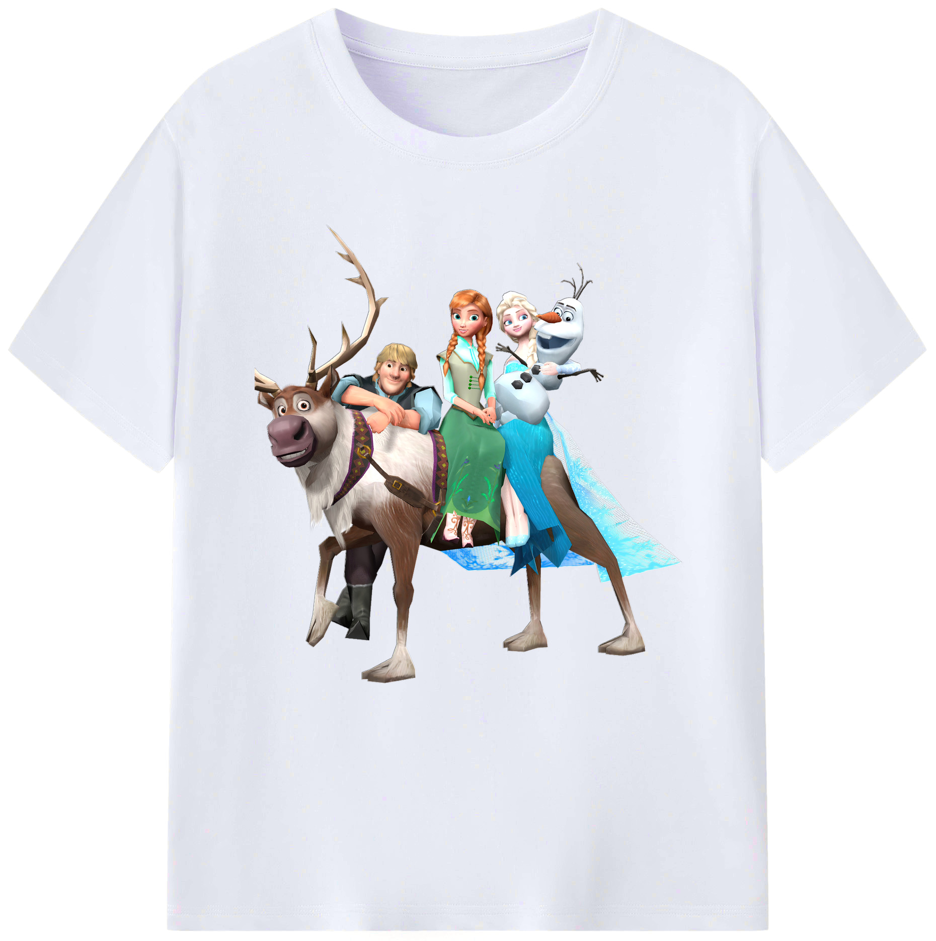（画像用） アナと雪の女王 アンナ エルサ Frozen Anna Elsa レディースカジュアルプリントTシャツ（綿100％）