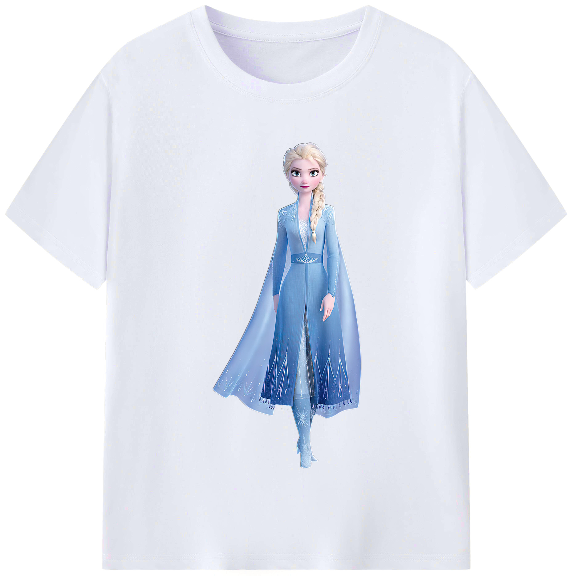 （画像用） アナと雪の女王 アンナ エルサ Frozen Anna Elsa レディースカジュアルプリントTシャツ（綿100％）