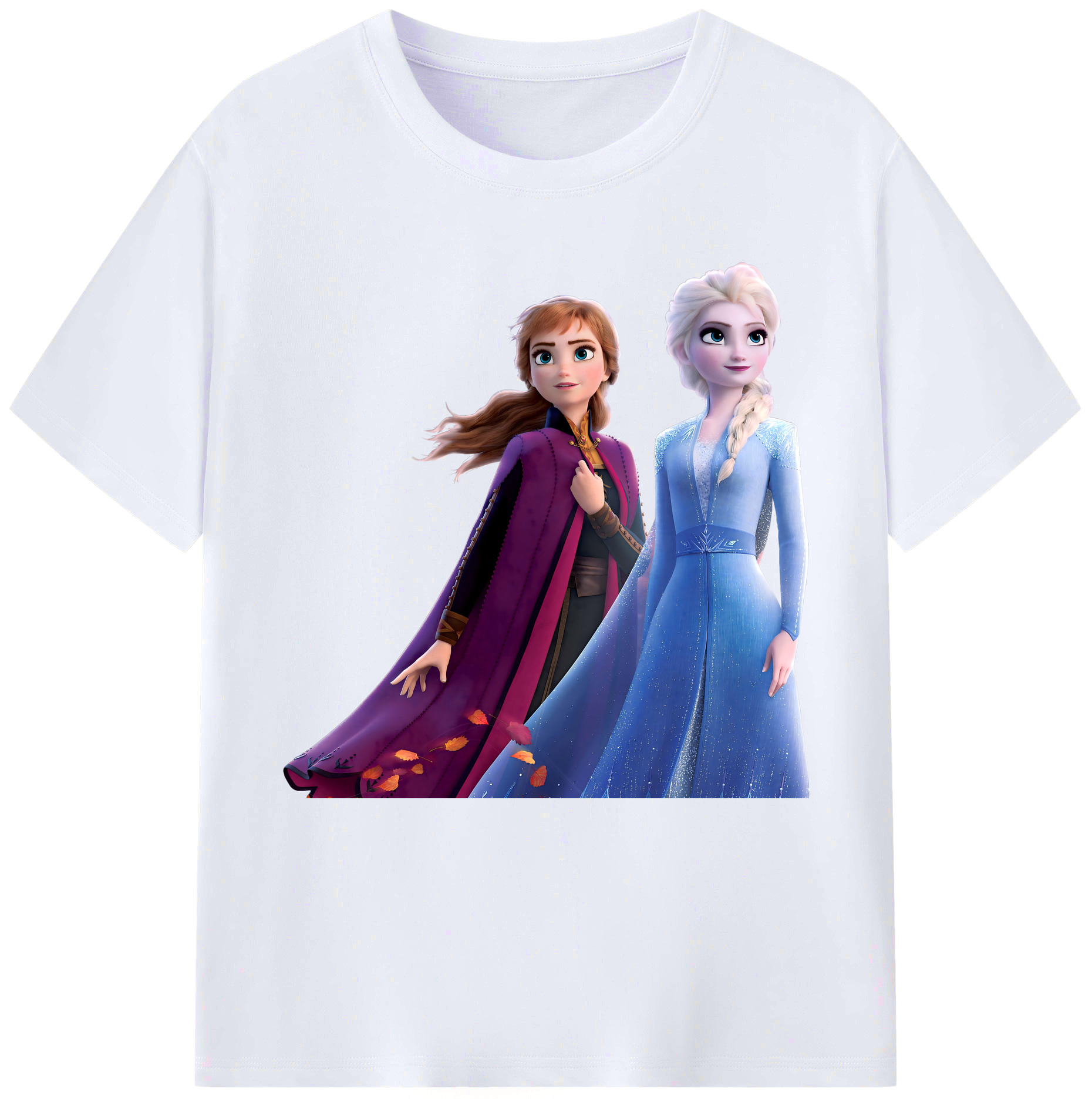 （画像用） アナと雪の女王 アンナ エルサ Frozen Anna Elsa レディースカジュアルプリントTシャツ（綿100％）