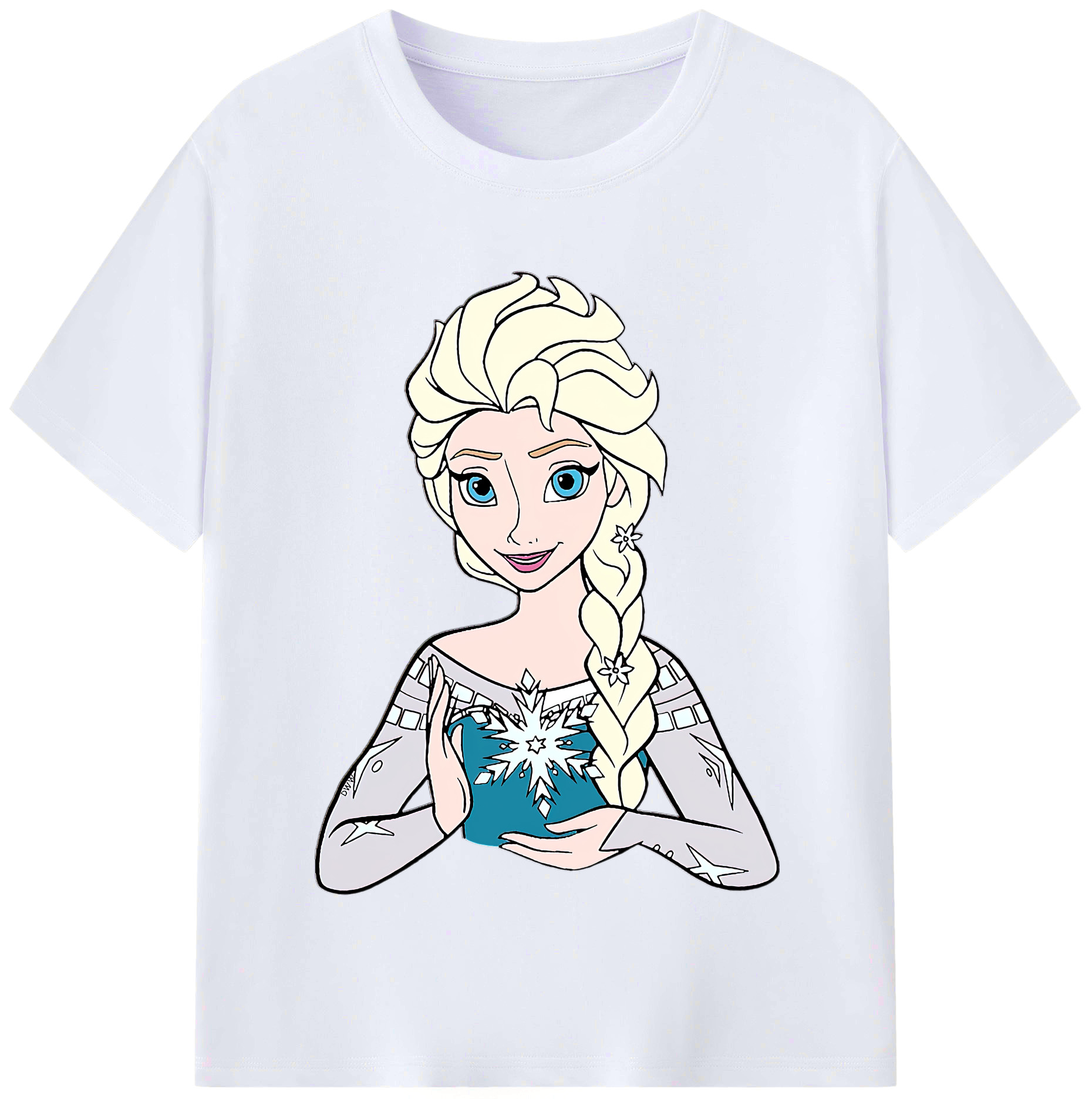 （画像用） アナと雪の女王 アンナ エルサ Frozen Anna Elsa レディースカジュアルプリントTシャツ（綿100％）