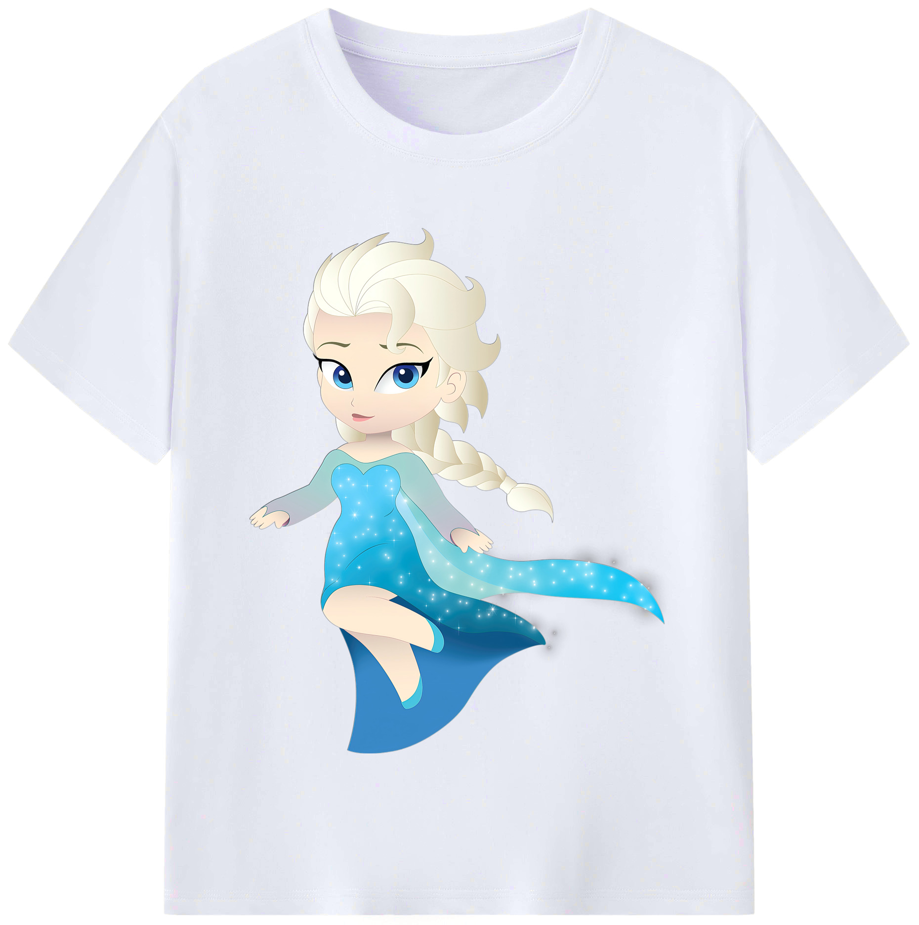 （画像用） アナと雪の女王 アンナ エルサ Frozen Anna Elsa レディースカジュアルプリントTシャツ（綿100％）