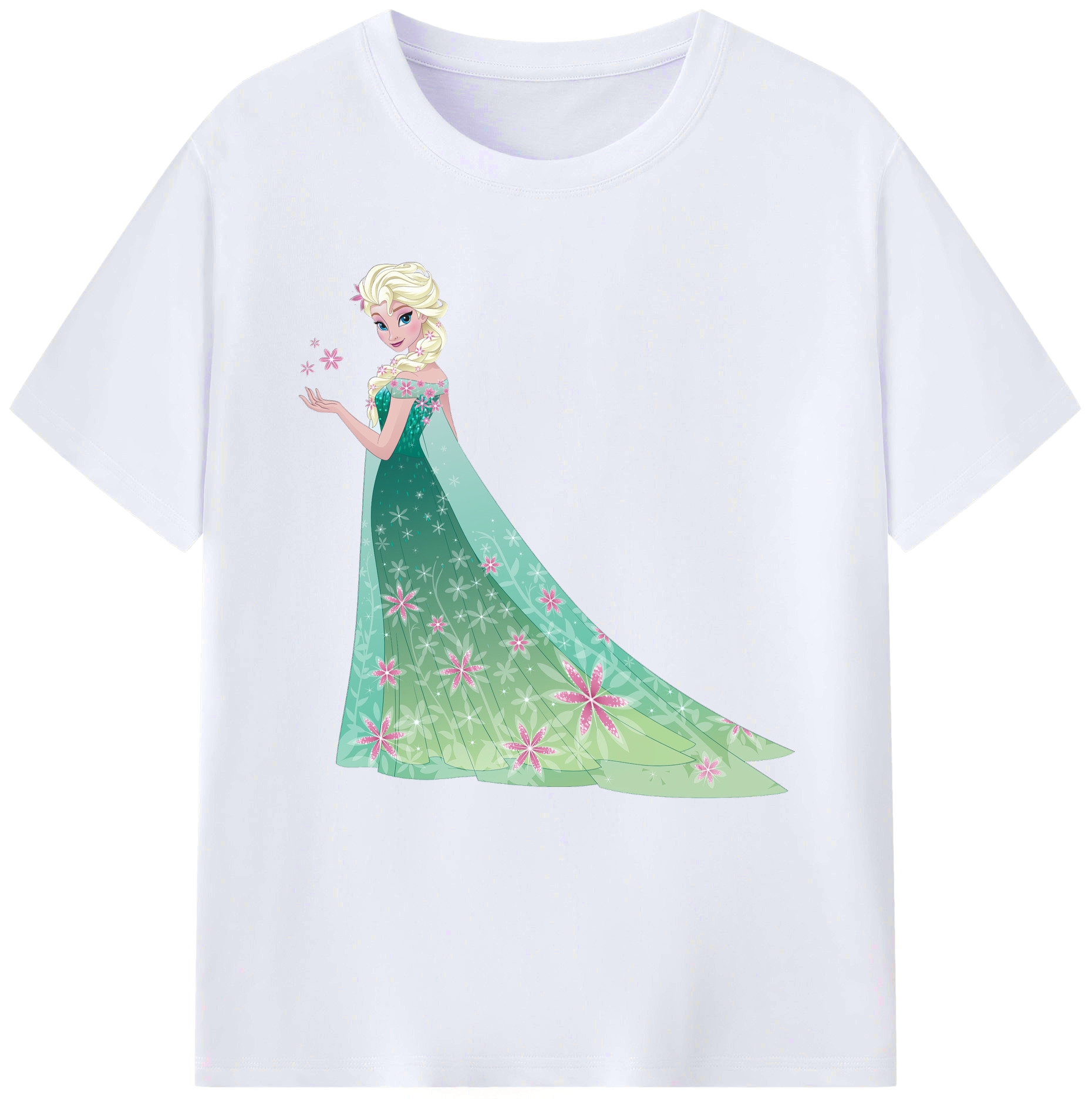 （画像用） アナと雪の女王 アンナ エルサ Frozen Anna Elsa レディースカジュアルプリントTシャツ（綿100％）