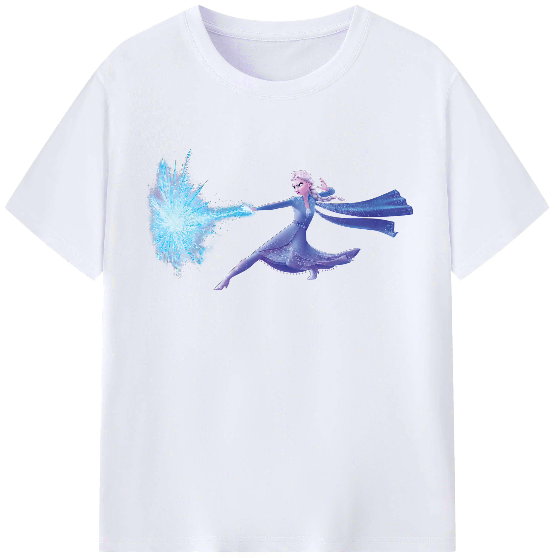 （画像用） アナと雪の女王 アンナ エルサ Frozen Anna Elsa レディースカジュアルプリントTシャツ（綿100％）