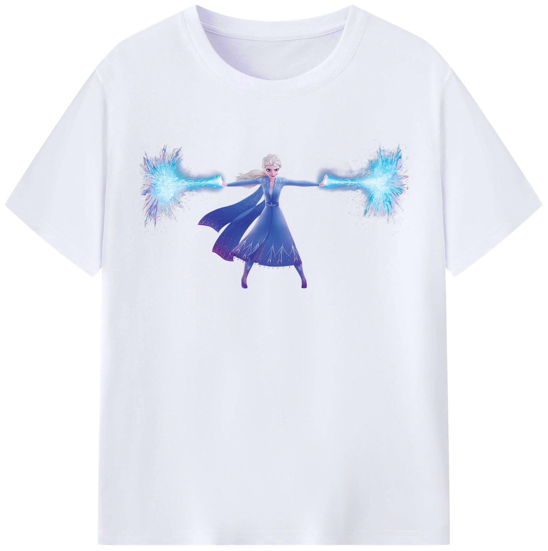 （画像用） アナと雪の女王 アンナ エルサ Frozen Anna Elsa レディースカジュアルプリントTシャツ（綿100％）