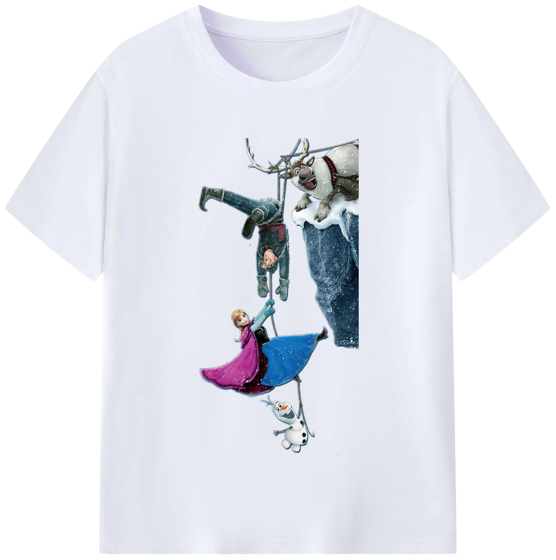 （画像用） アナと雪の女王 アンナ エルサ Frozen Anna Elsa レディースカジュアルプリントTシャツ（綿100％）