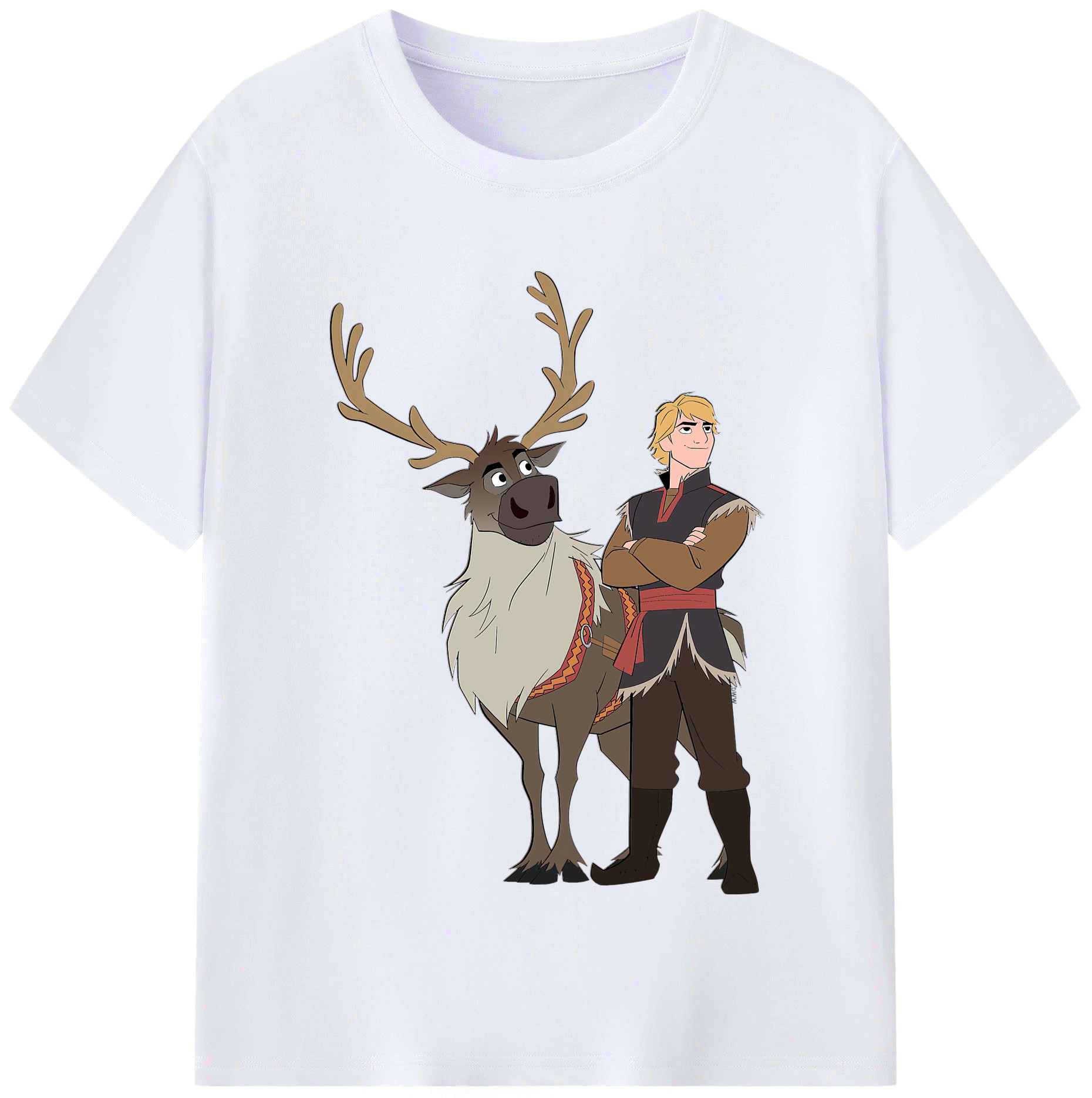 （画像用） アナと雪の女王 アンナ エルサ Frozen Anna Elsa レディースカジュアルプリントTシャツ（綿100％）