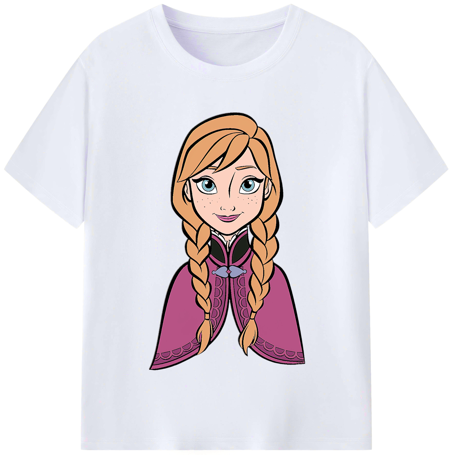 （画像用） アナと雪の女王 アンナ エルサ Frozen Anna Elsa レディースカジュアルプリントTシャツ（綿100％）